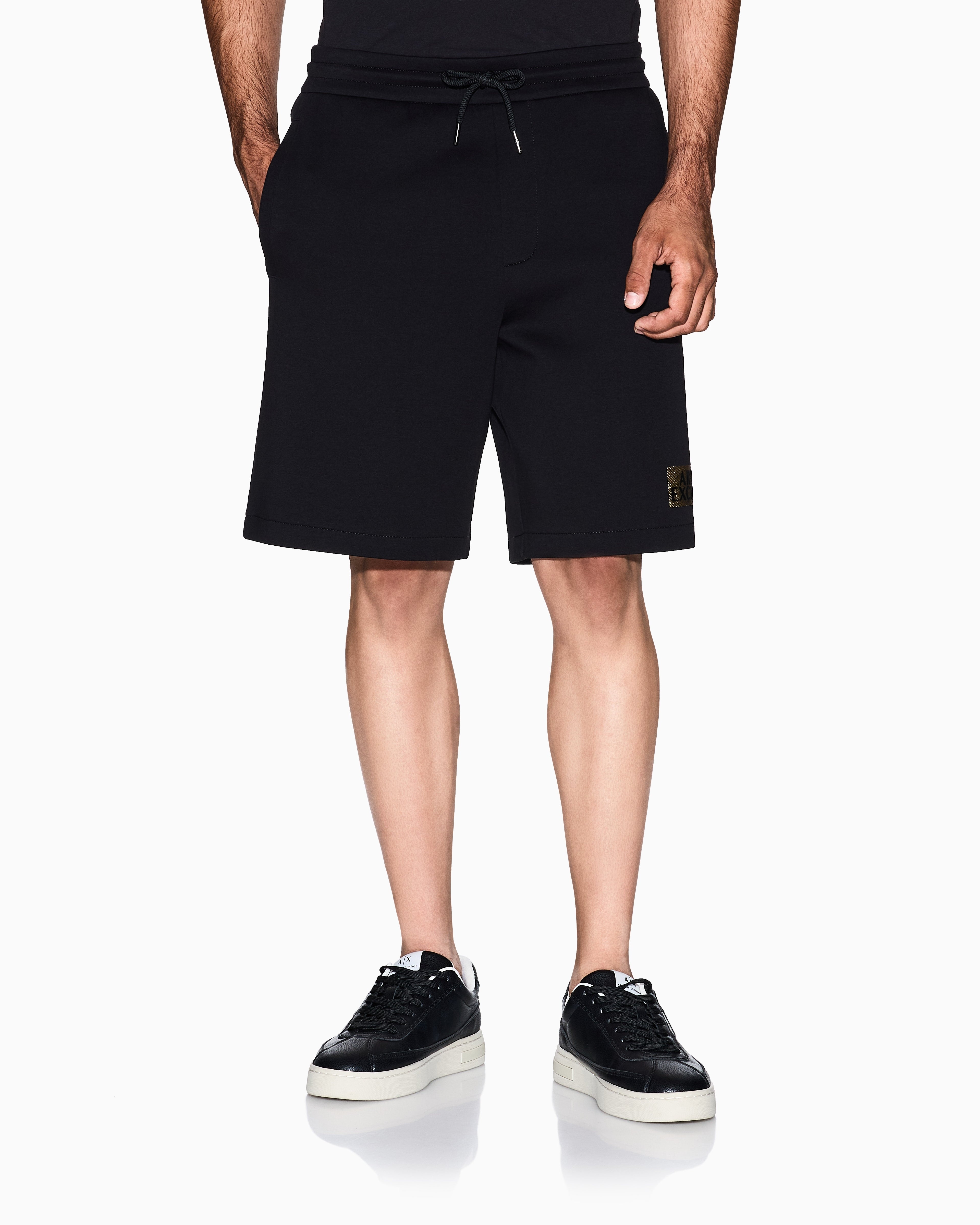 Armani Exchange Calcao Shorts Xm001887 Af10818 Blk Gold Preto Ouro_shot3
