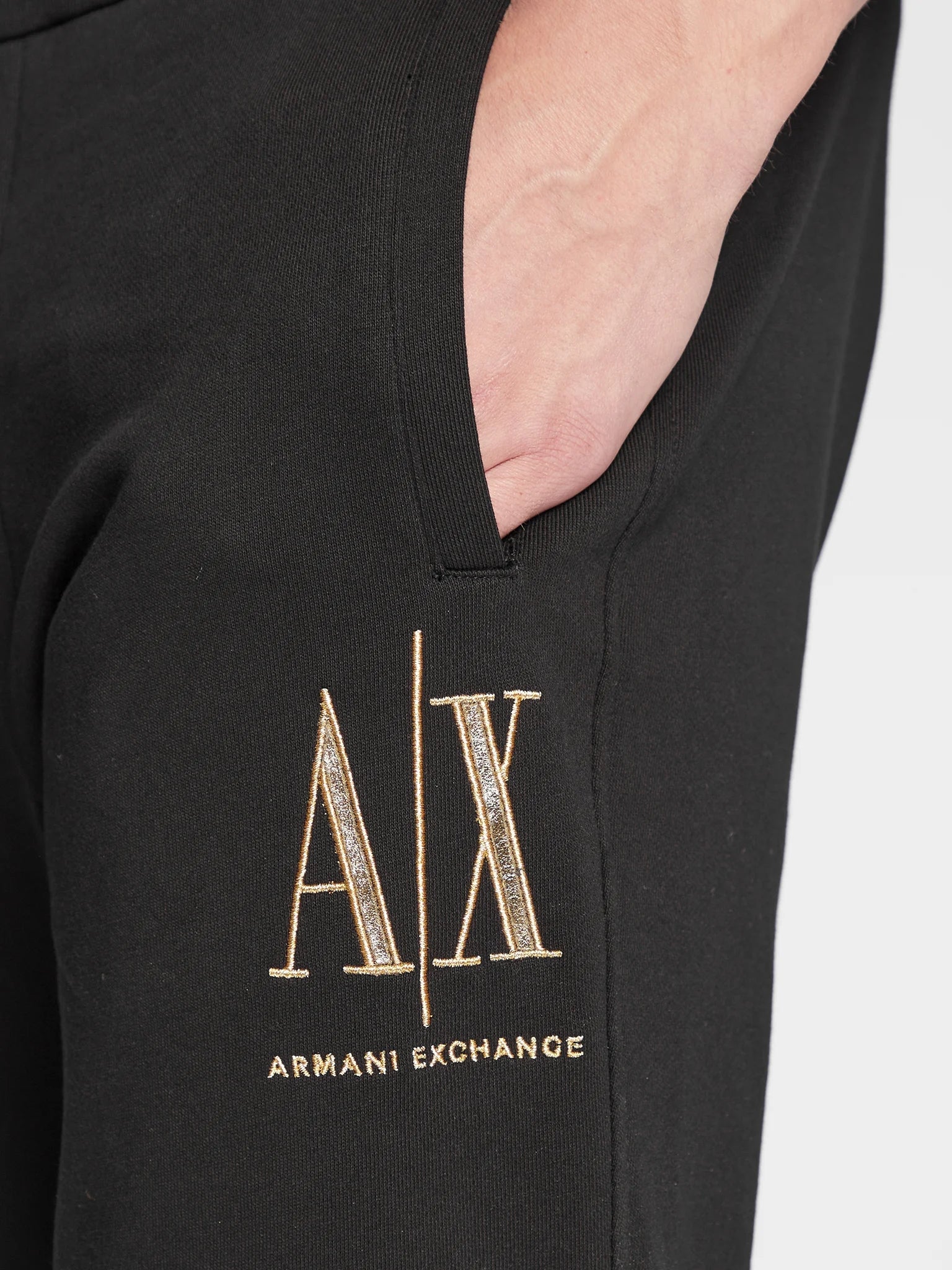 Armani Exchange Calcas Training Pants 8nzppq Zj1zz Blk Gold Preto Ouro_shot4