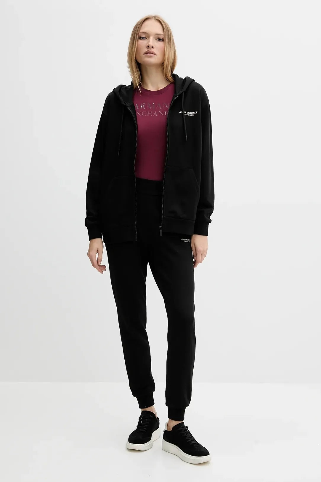 Armani Exchange Calcas Training Pants Xw001454 Af10830 Blk Gold Preto Ouro_shot1