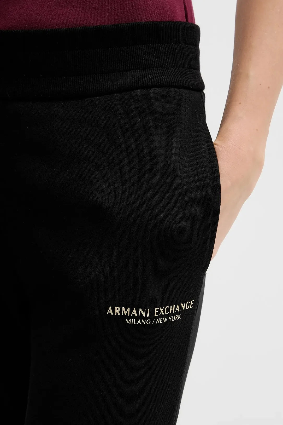 Armani Exchange Calcas Training Pants Xw001454 Af10830 Blk Gold Preto Ouro_shot2