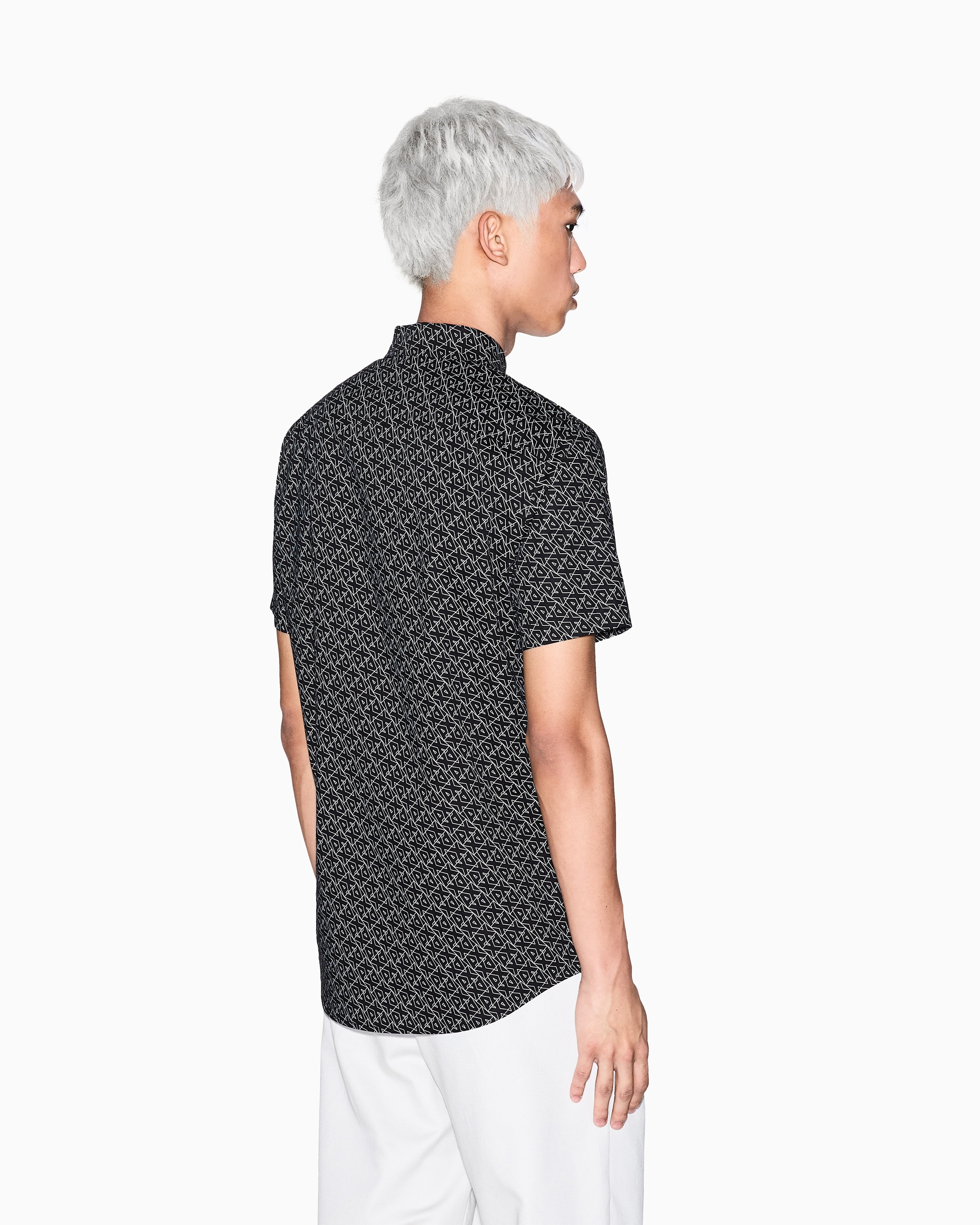 Armani Exchange Camisa Shirt Xm000624 Af13184 Black.logo Preto_shot5