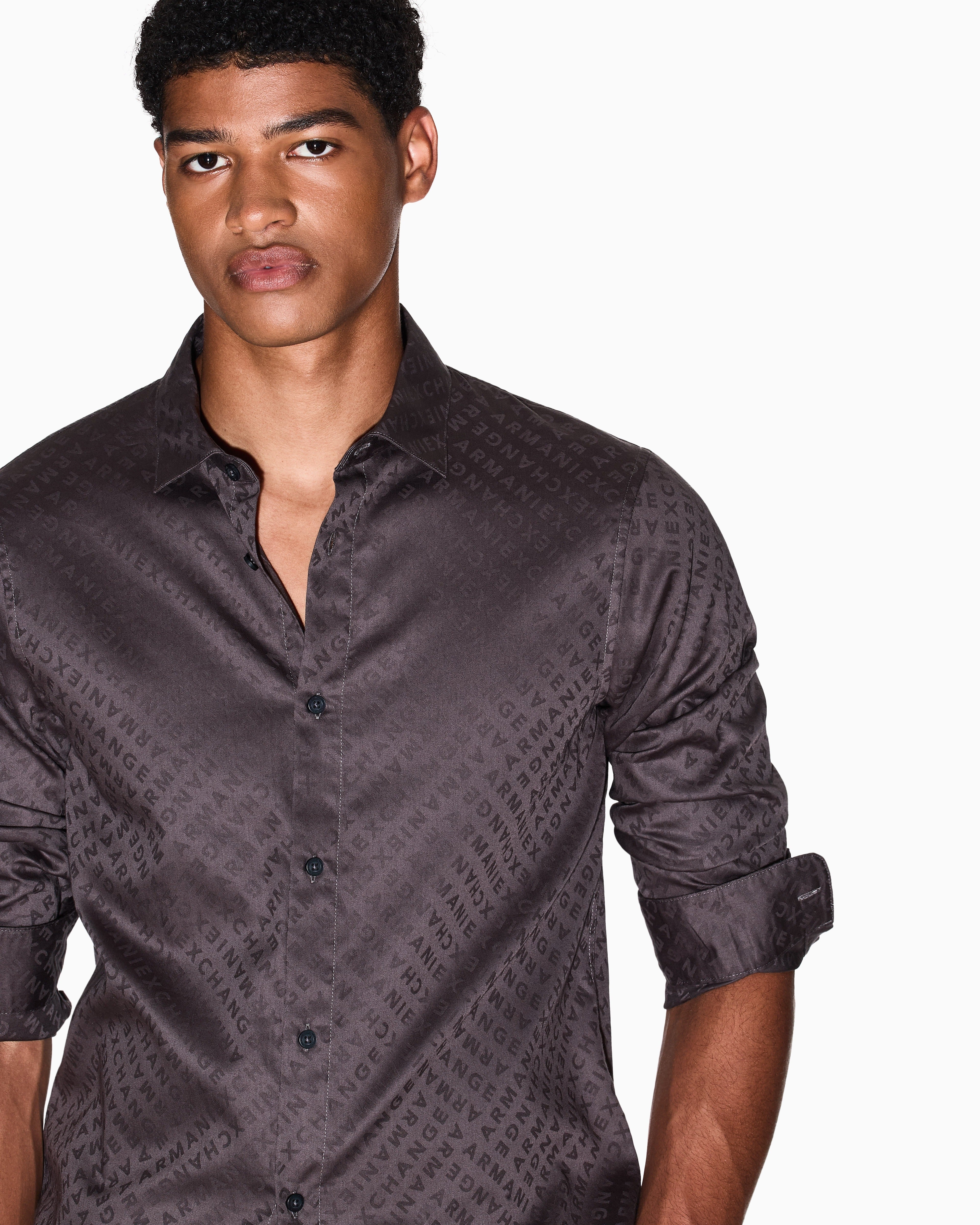 Armani Exchange Camisa Shirt Xm001142 Af13131 Brown Castanho_shot3