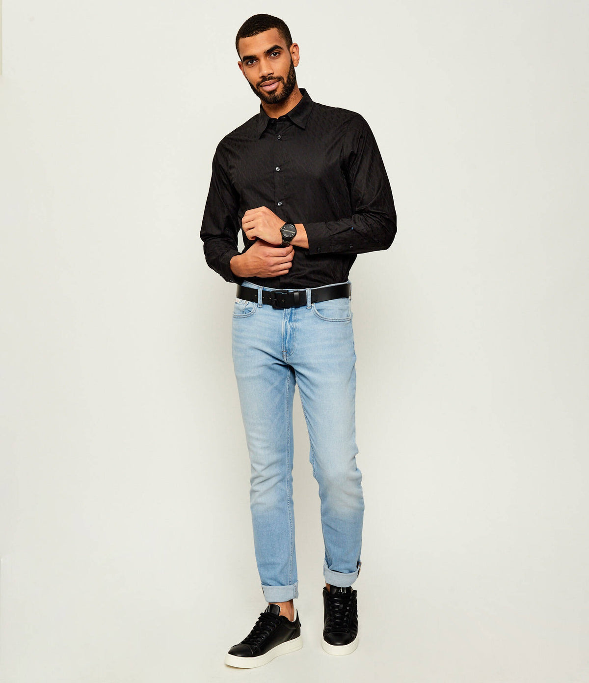 Armani Exchange Camisa Shirt Xm001587 Af16631 Black Preto_shot2