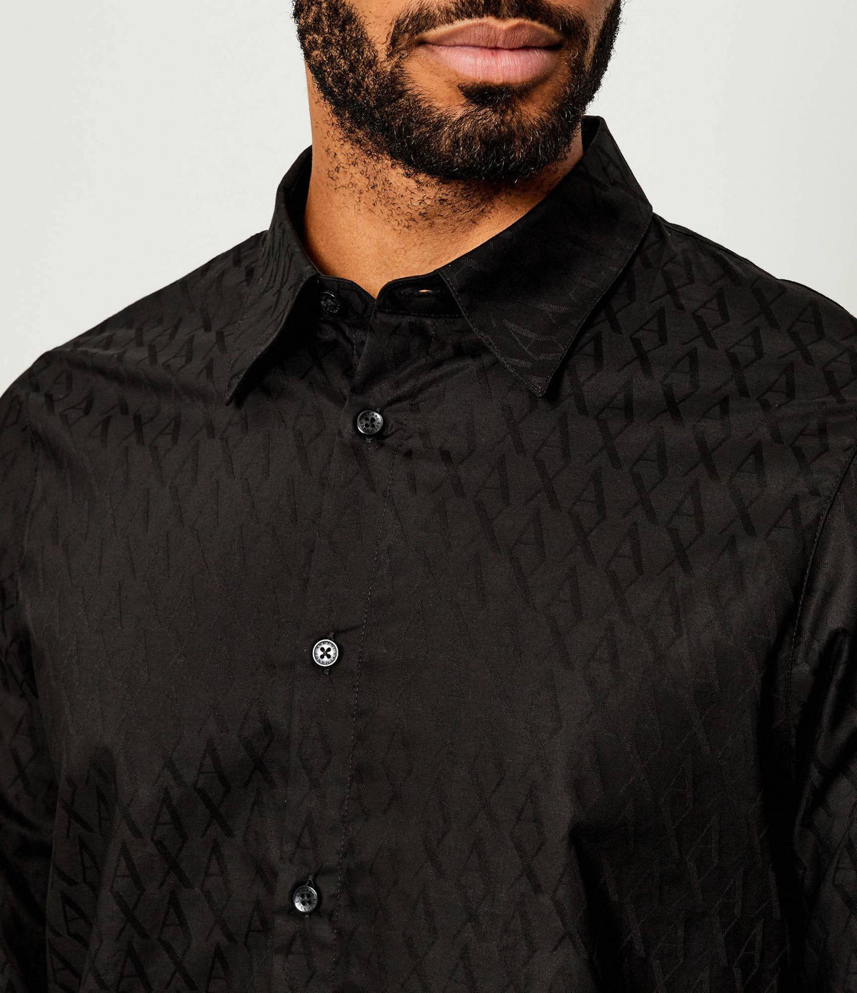 Armani Exchange Camisa Shirt Xm001587 Af16631 Black Preto_shot5