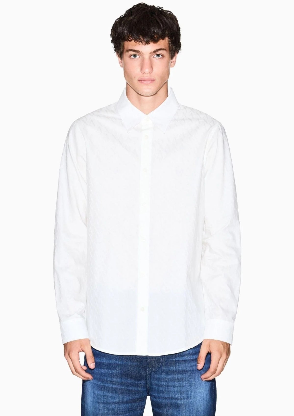 Armani Exchange Camisa Shirt Xm001587 Af16631 Offwhite Branco_shot1