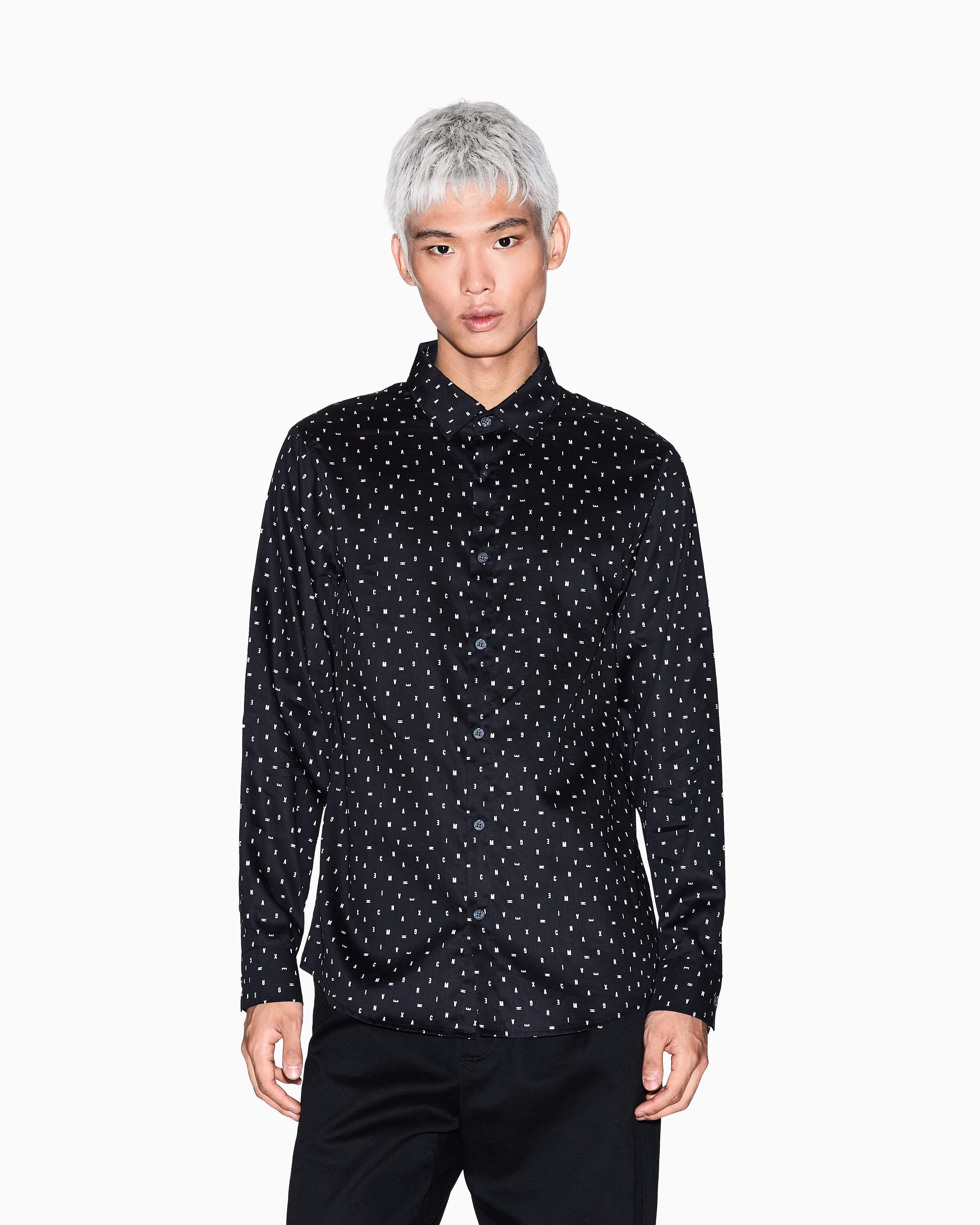 Armani Exchange Camisa Shirt Xm001942 Af19194 Black.logo Preto_shot3