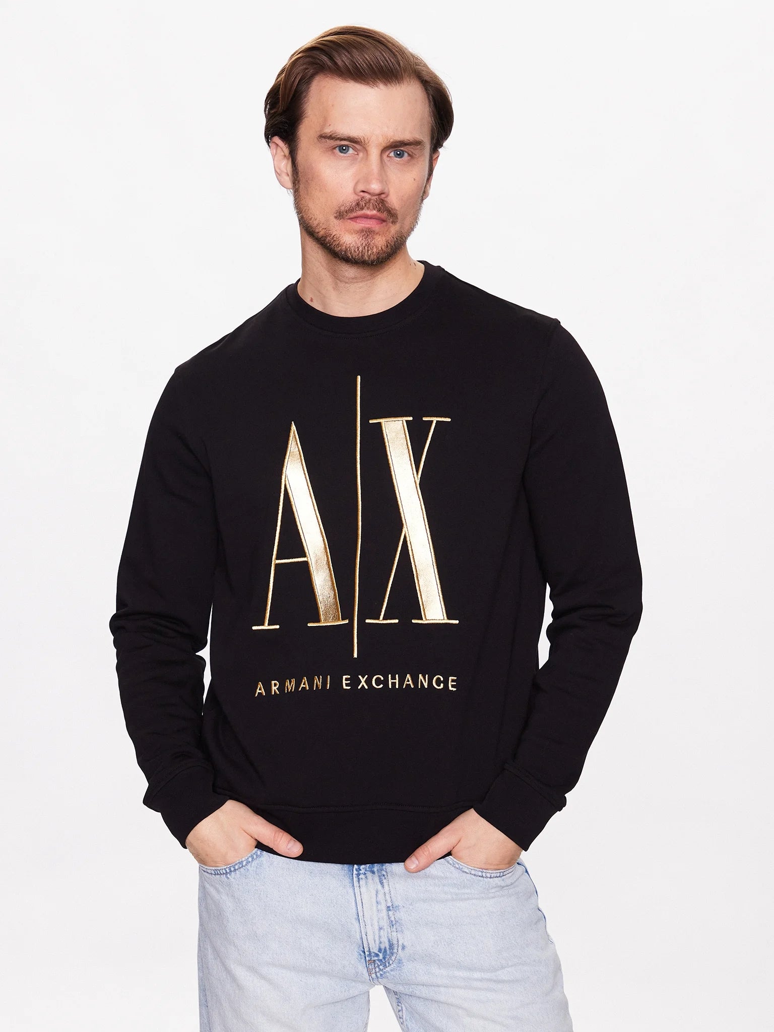 Armani Exchange Camisola Sweat 8nzmpq Zj1zz Black Preto_shot1