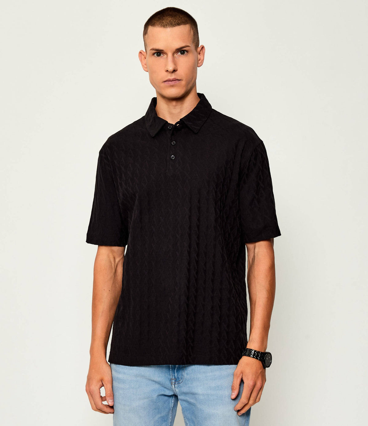 Armani Exchange Polo Xm001292 Af10337 Black Preto_shot1