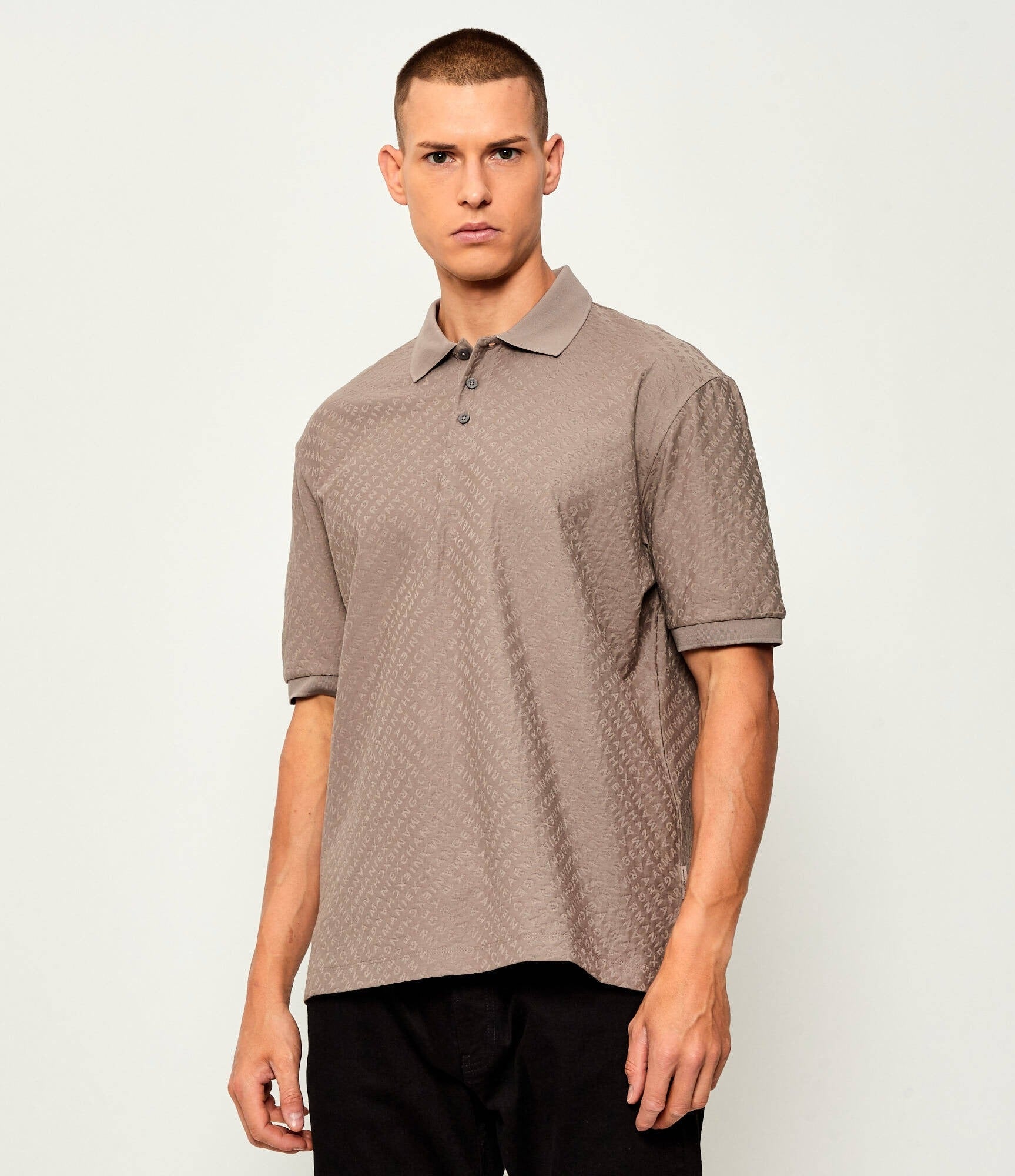 Armani Exchange Polo Xm001882 Af10337 Driftwood Driftwood_shot1