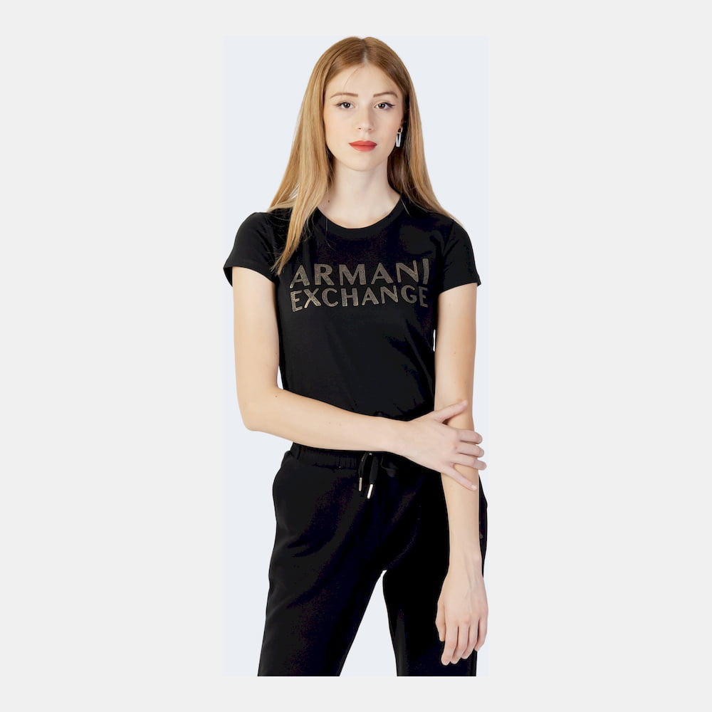 Armani Exchange T Shirt 6lyt12 Yj6qz Black Preto Shot2