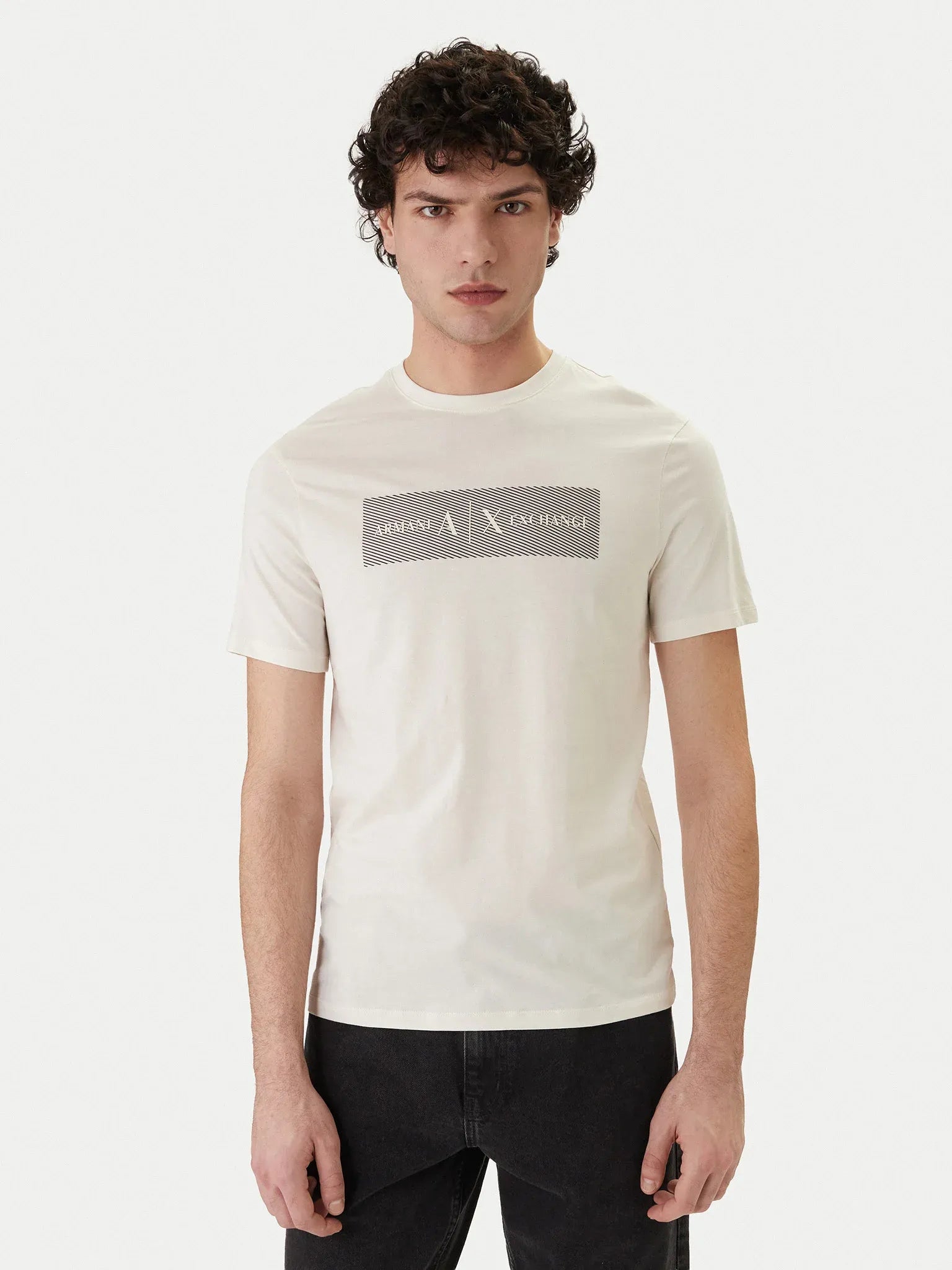 Armani Exchange T Shirt Xm002472 Af10356 Cream Creme_shot1