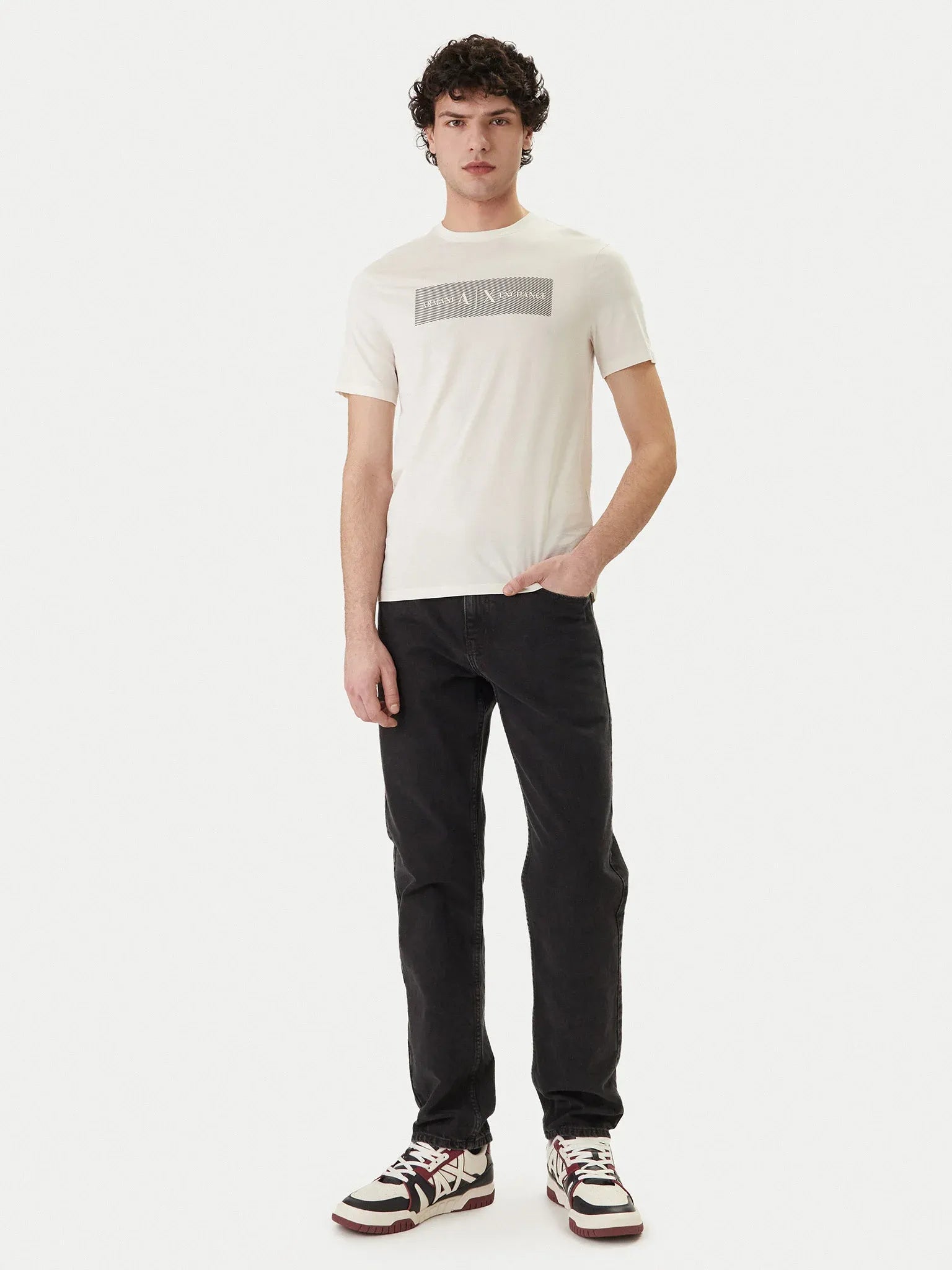 Armani Exchange T Shirt Xm002472 Af10356 Cream Creme_shot2
