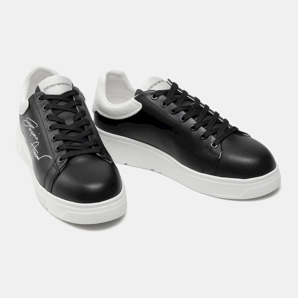 Armani Sapatilhas Sneakers Shoes X264 Xm670 Blk White Preto Branco Shot14 Resultado