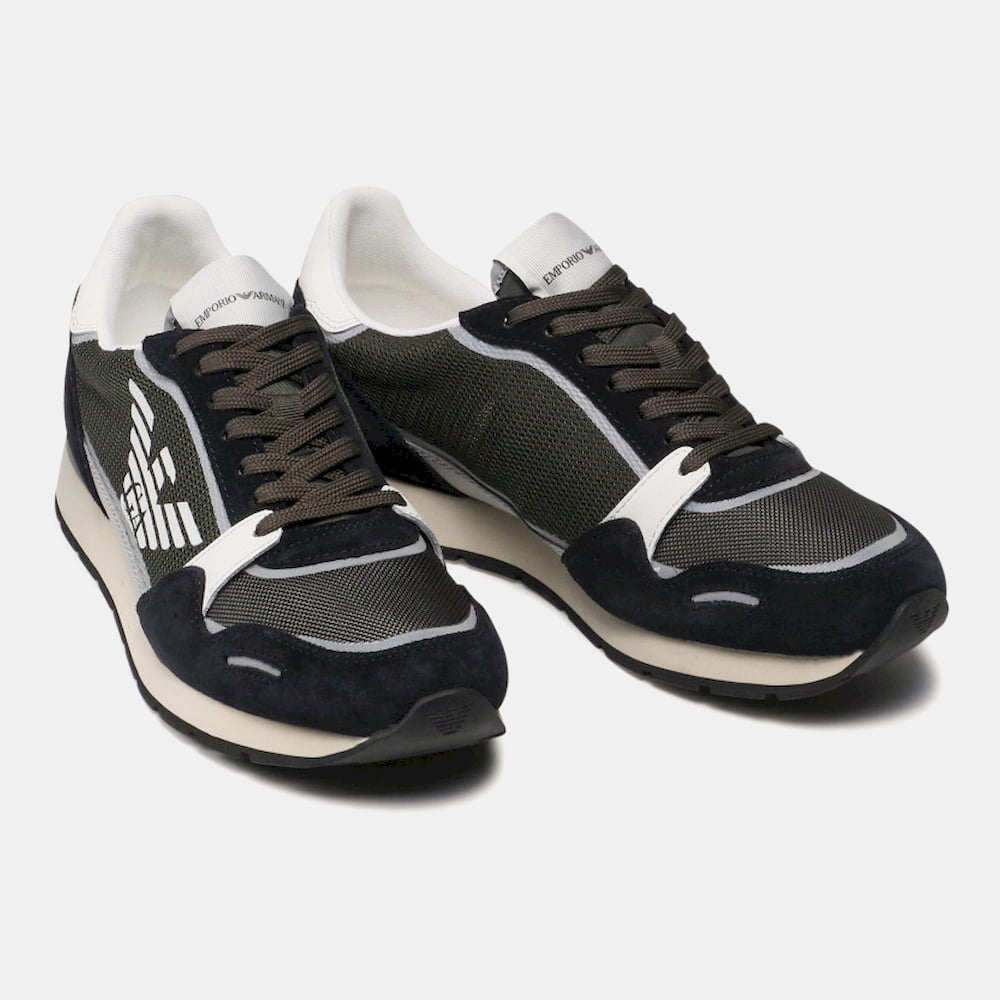 Armani Sapatilhas Sneakers Shoes X537 Xm678 Blk Green Preto Verde Shot6