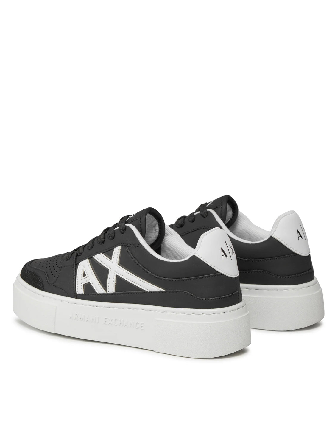 Armani Sapatilhas Sneakers Shoes Xdx147 Xv830 Blk White Preto Branco_shot3