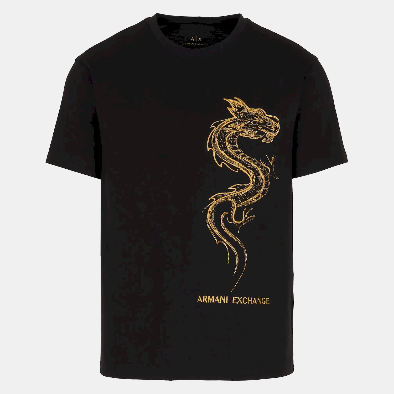 Armani T Shirt 3dztdd Zj9jz Blk Gold Preto Ouro_shot3