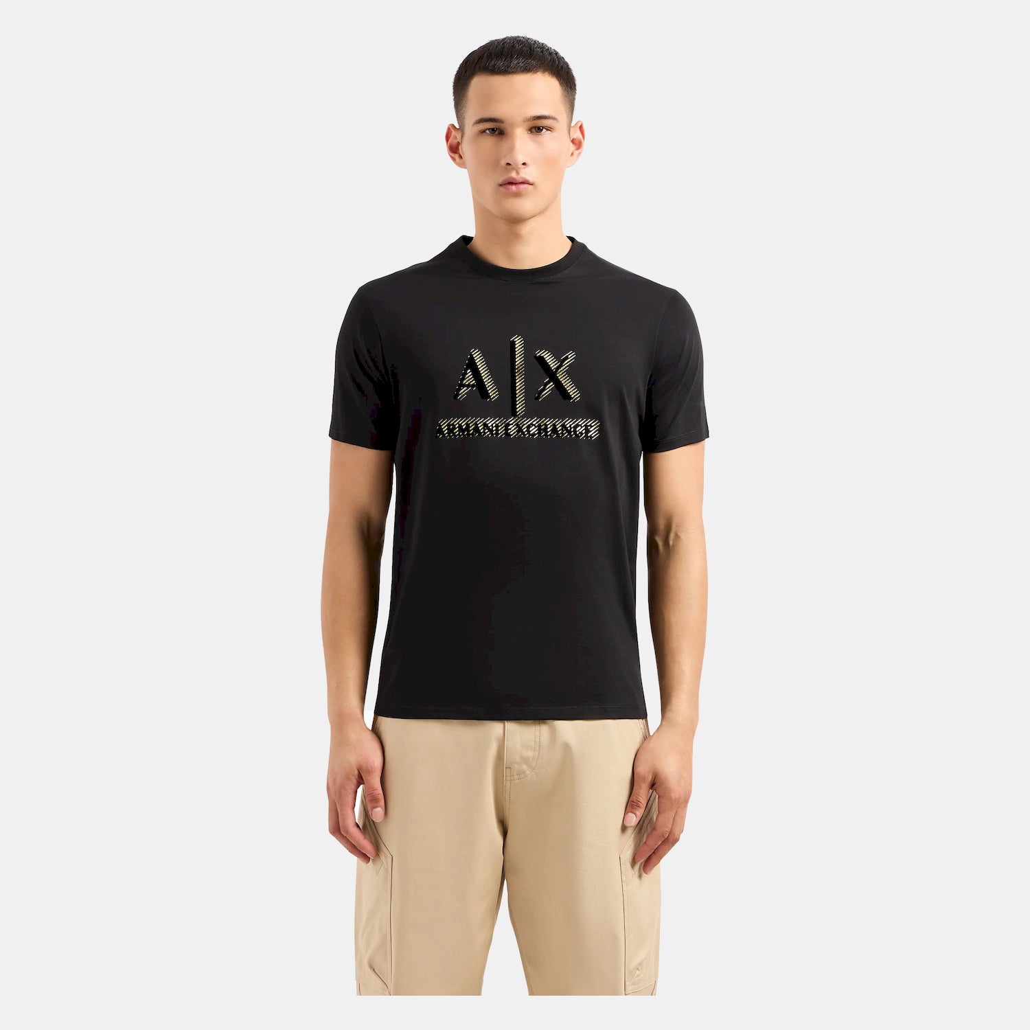 Armani T Shirt 3dztsa Zj9az Blk Gold Preto Ouro_shot1