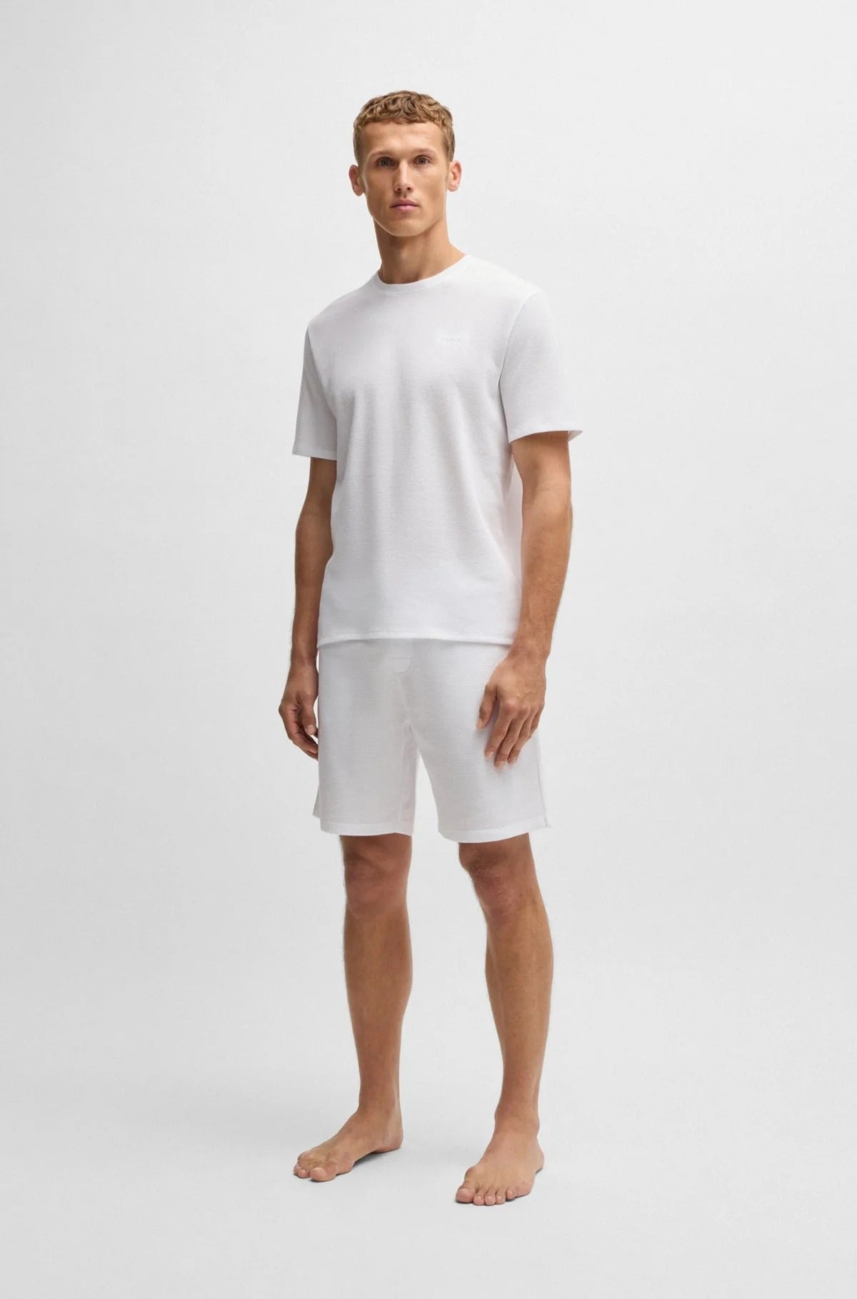 Boss Calcao Shorts Waffle Shorts White Branco_shot3