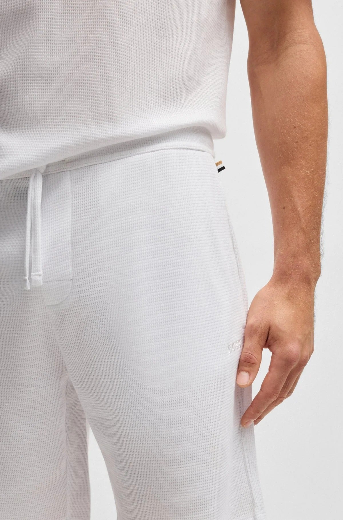 Boss Calcao Shorts Waffle Shorts White Branco_shot5