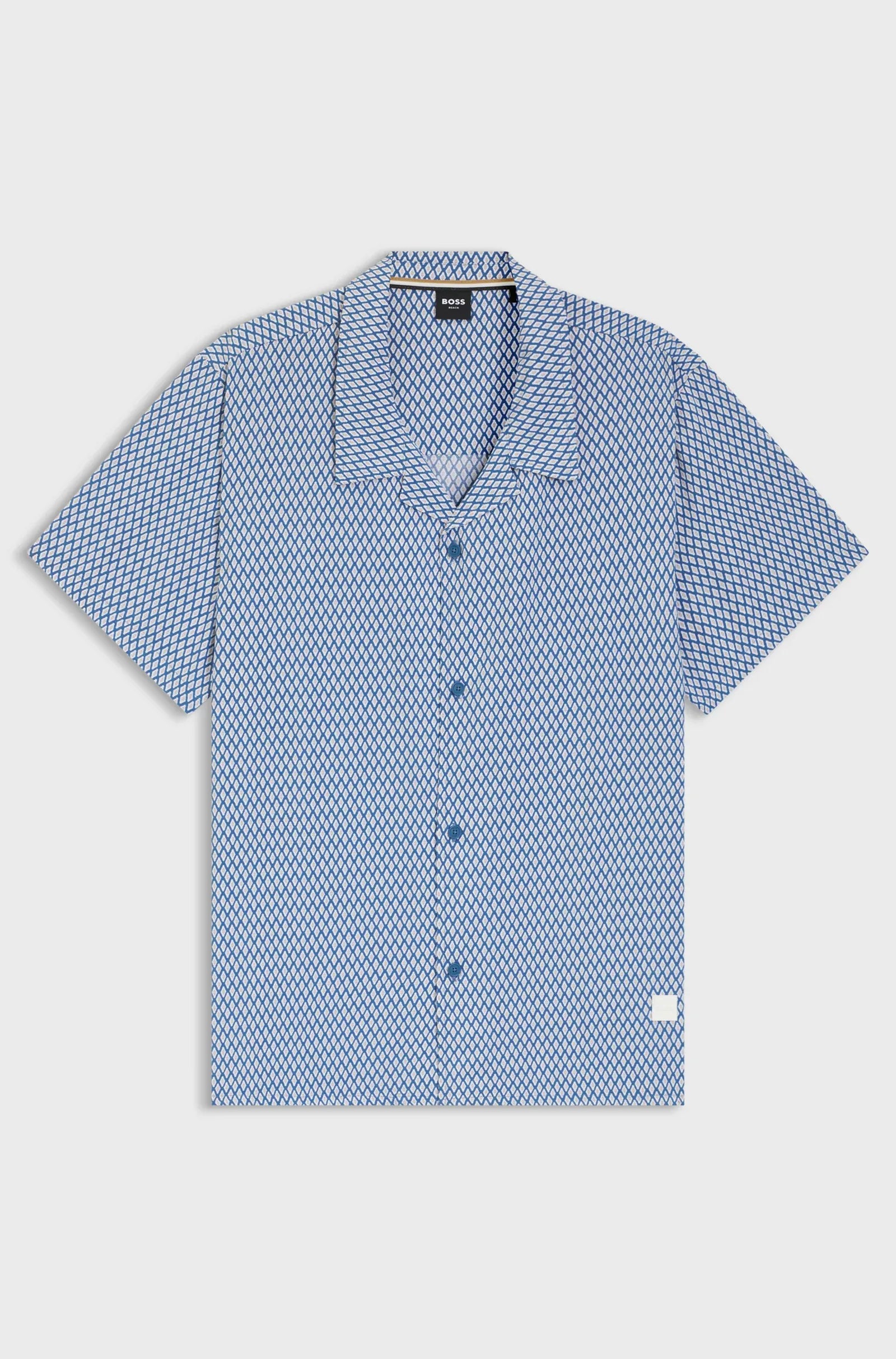 Boss Camisa Shirt Beach Shirt Blue Azul_shot3