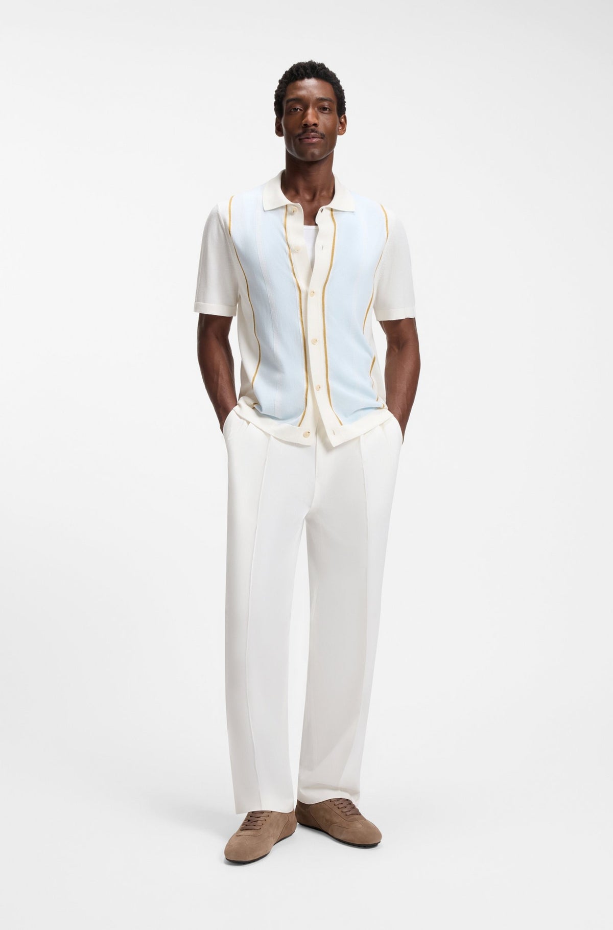Boss Camisa Shirt C Lastro Whi Blue Branco Azul_shot3
