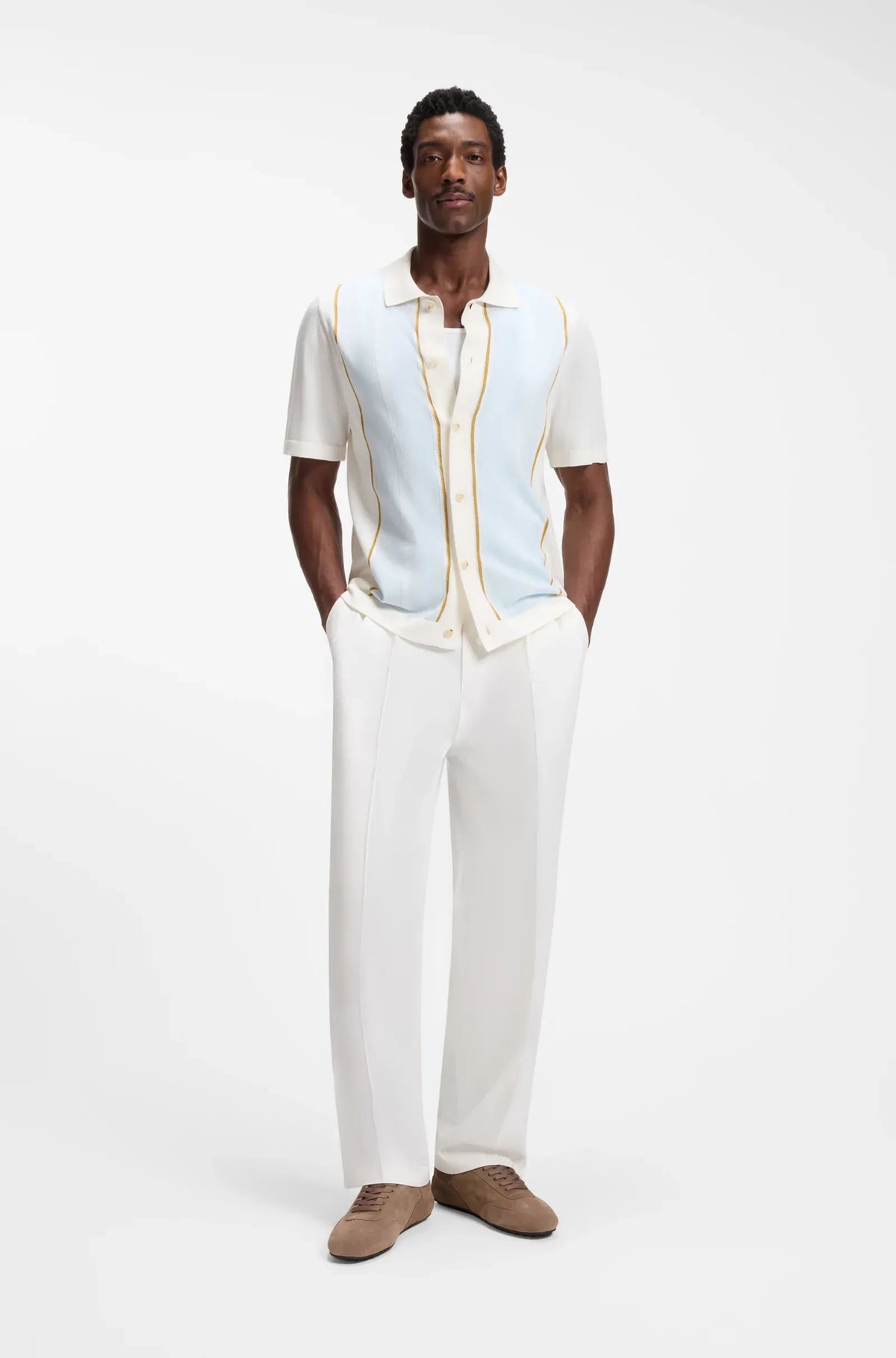 Boss Camisa Shirt C Lastro Whi Blue Branco Azul_shot8