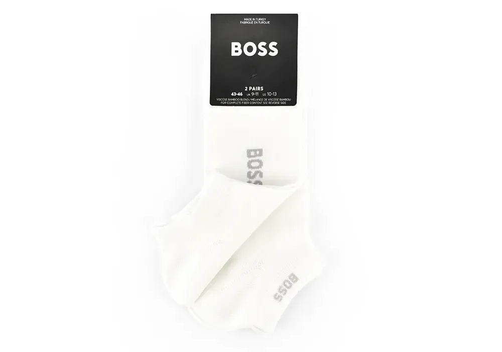 Boss Meias Socks 2paslogobamboo White Branco_shot1