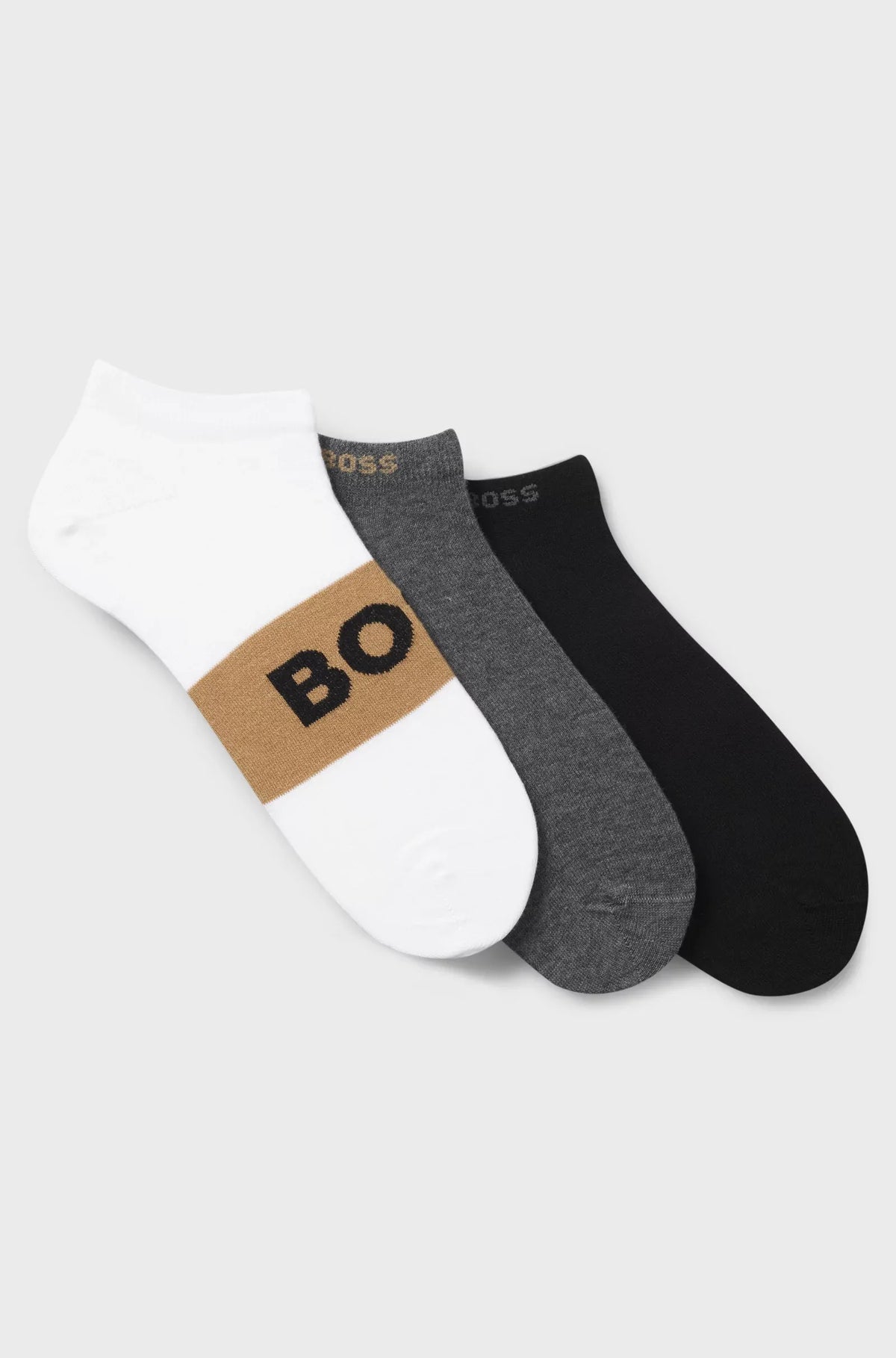 Boss Meias Socks 3p As Logo Cc Blk Whi Gr Preto Branco Cinza_shot2