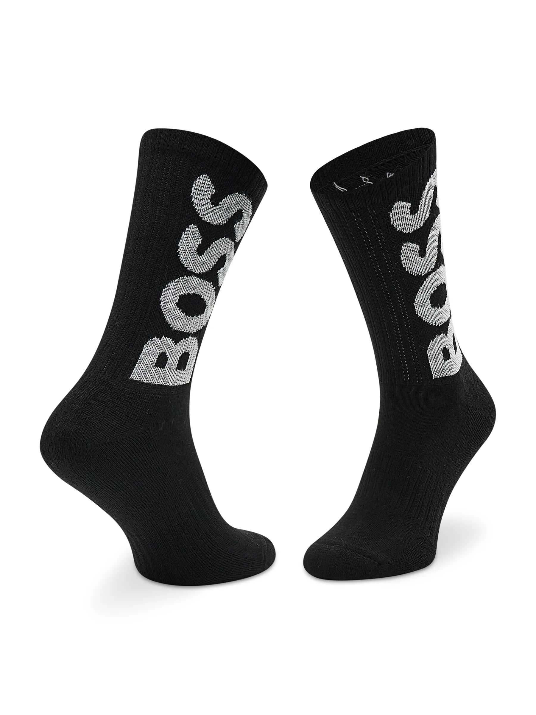 Boss Meias Socks Qs Rib Logo Cc Black Preto_shot1