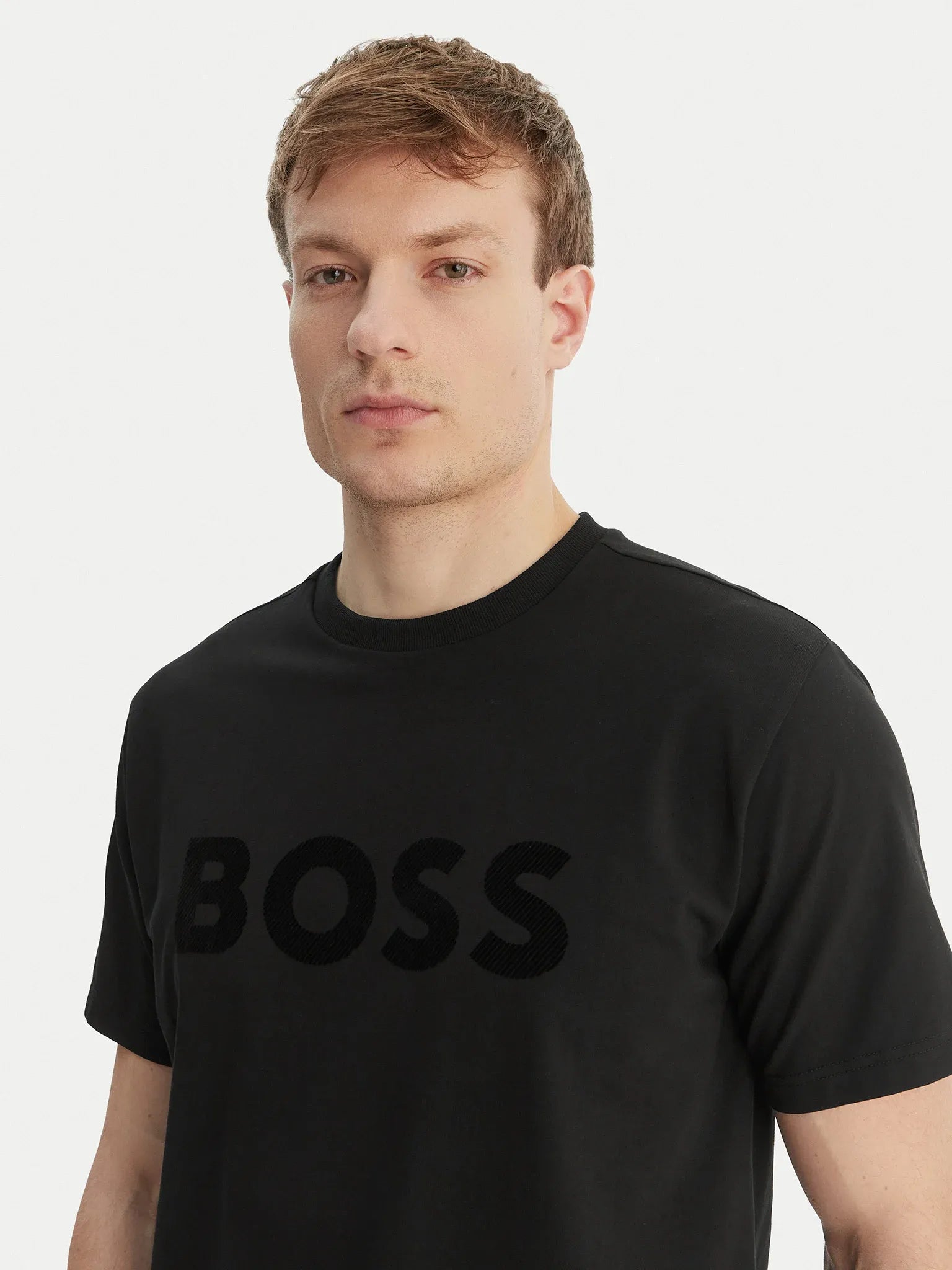Boss T Shirt  Ts Iconic Log Black Preto_shot5