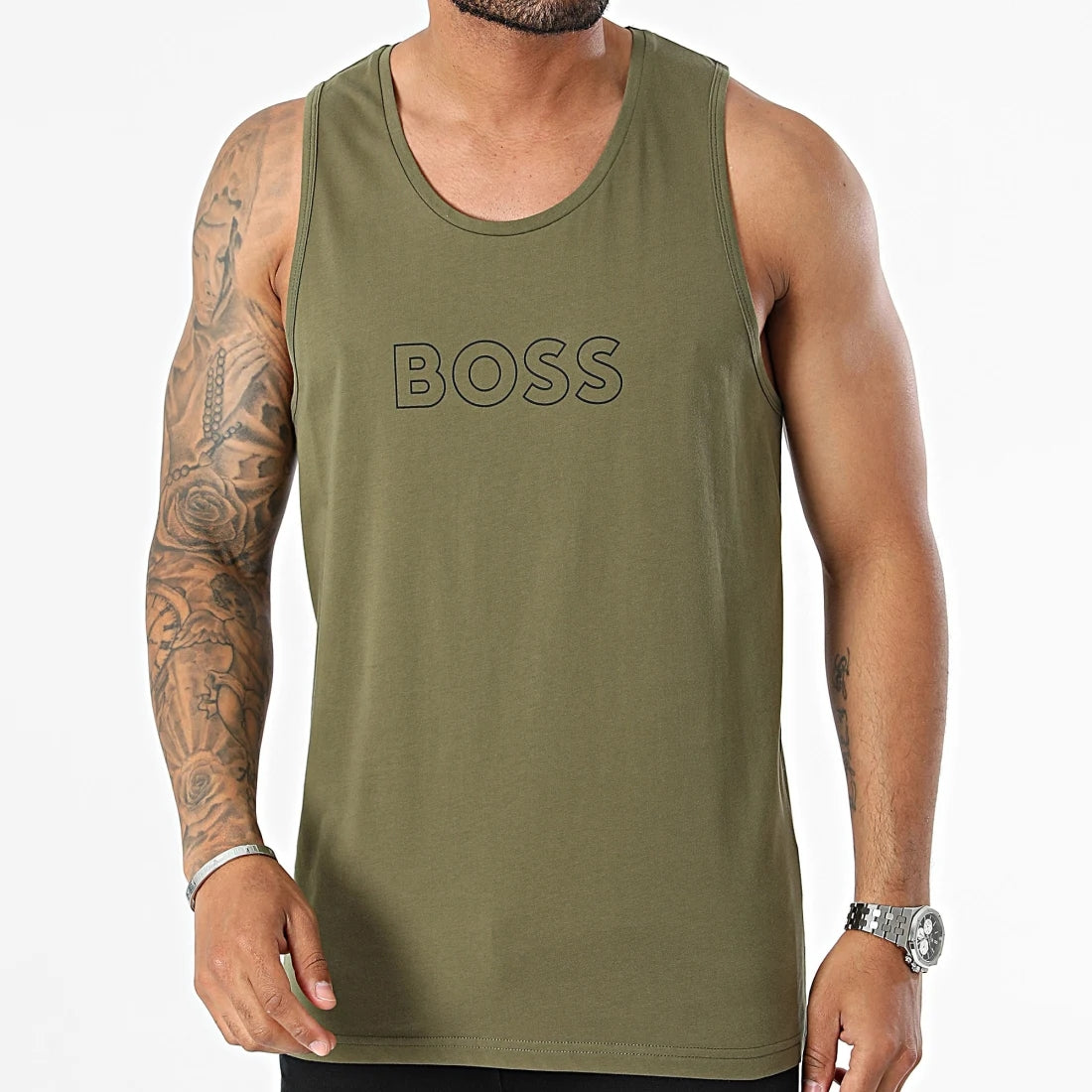 Boss T Shirt Beach Tank Top Green Verde_shot3