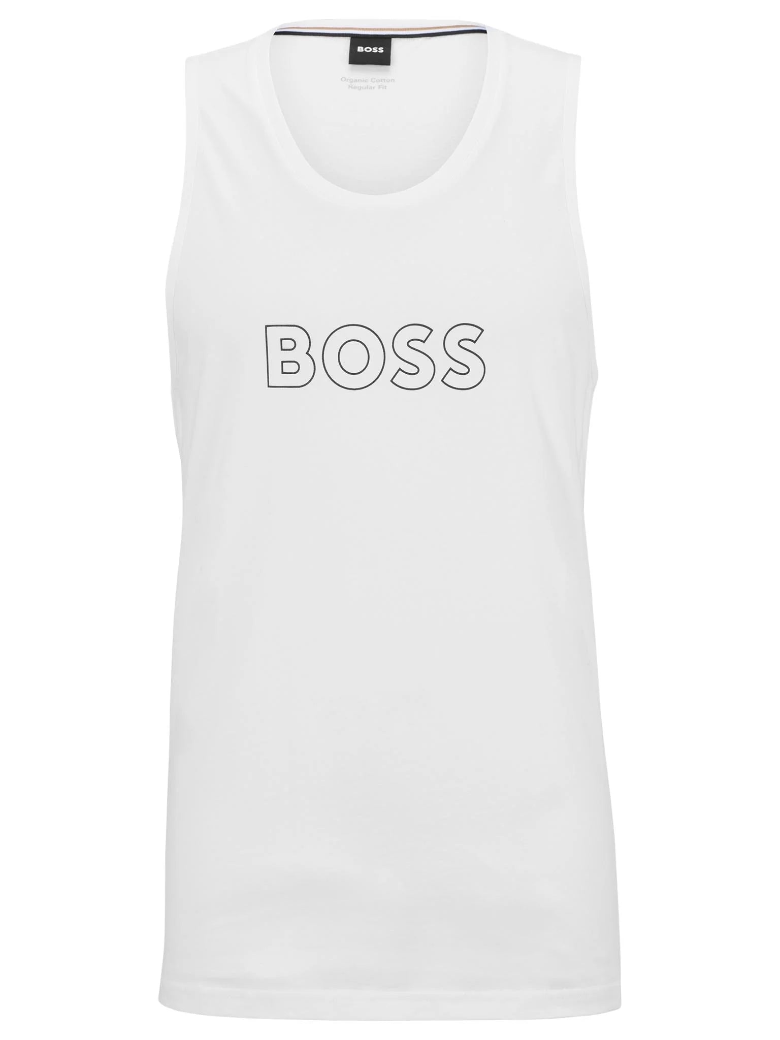 Boss T Shirt Beach Tank Top White Branco_shot2