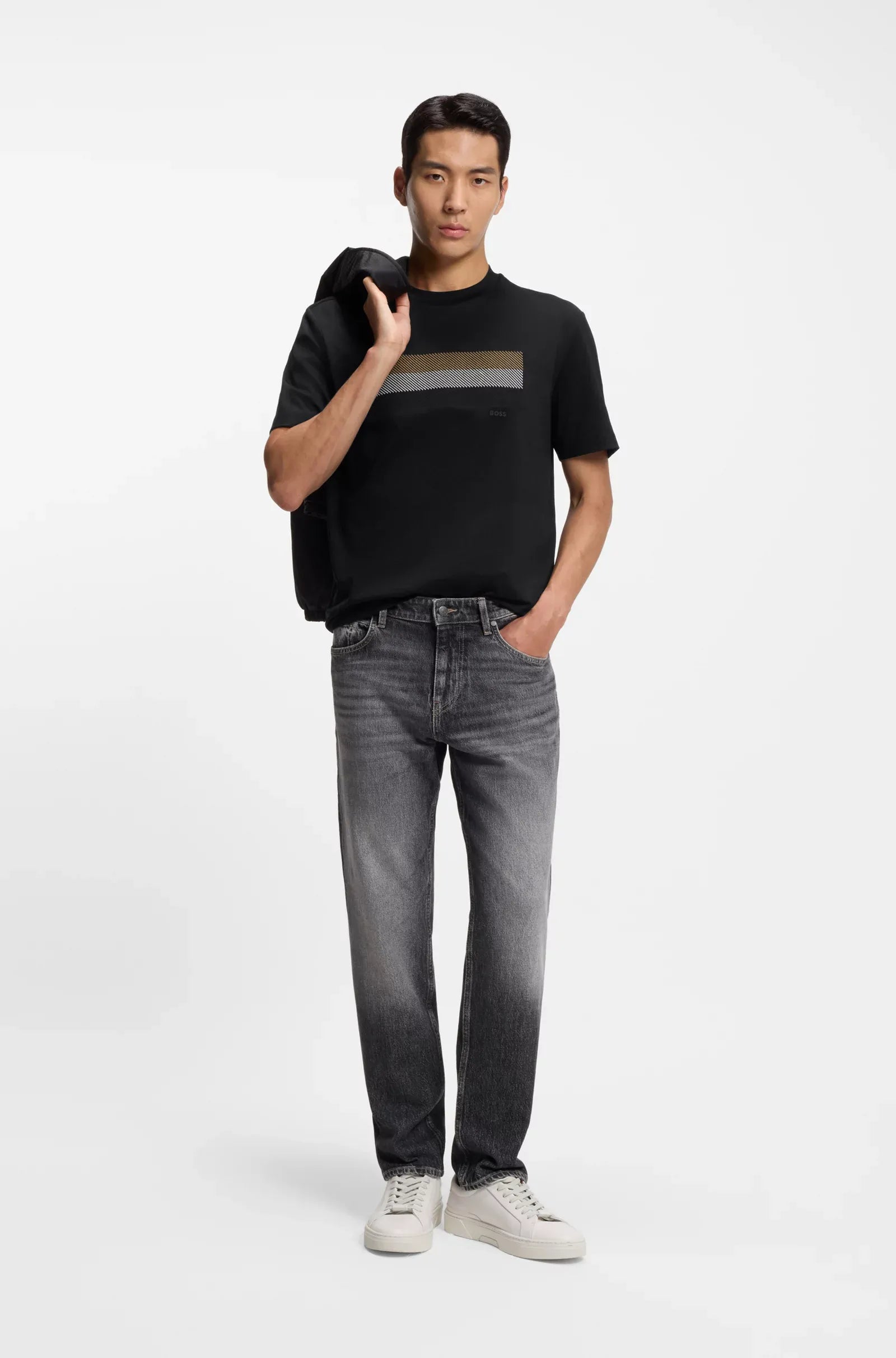 Boss T Shirt C Taut 10 Black Preto_shot3