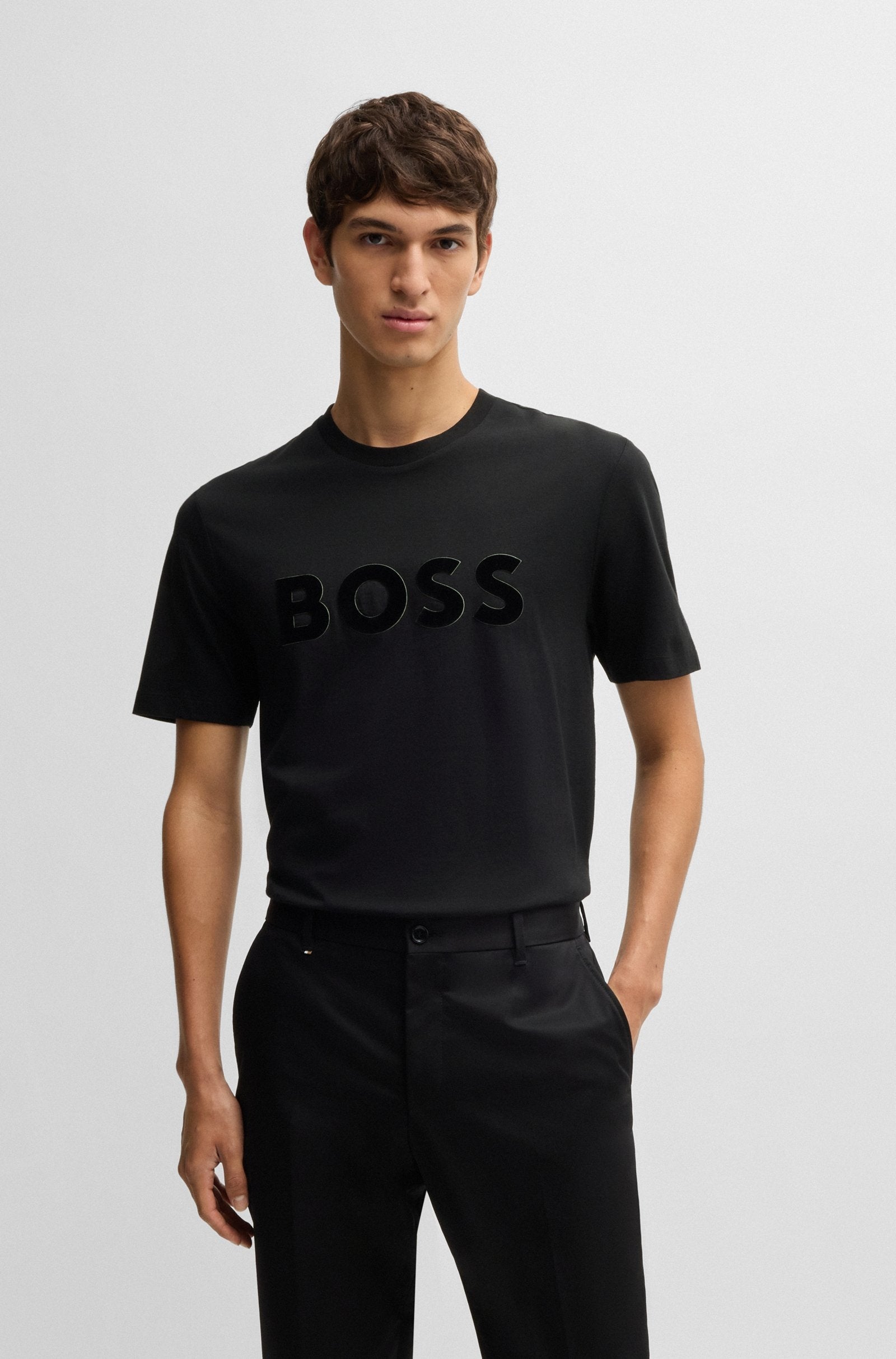 Boss T Shirt C Thompson 60 Black Preto_shot4