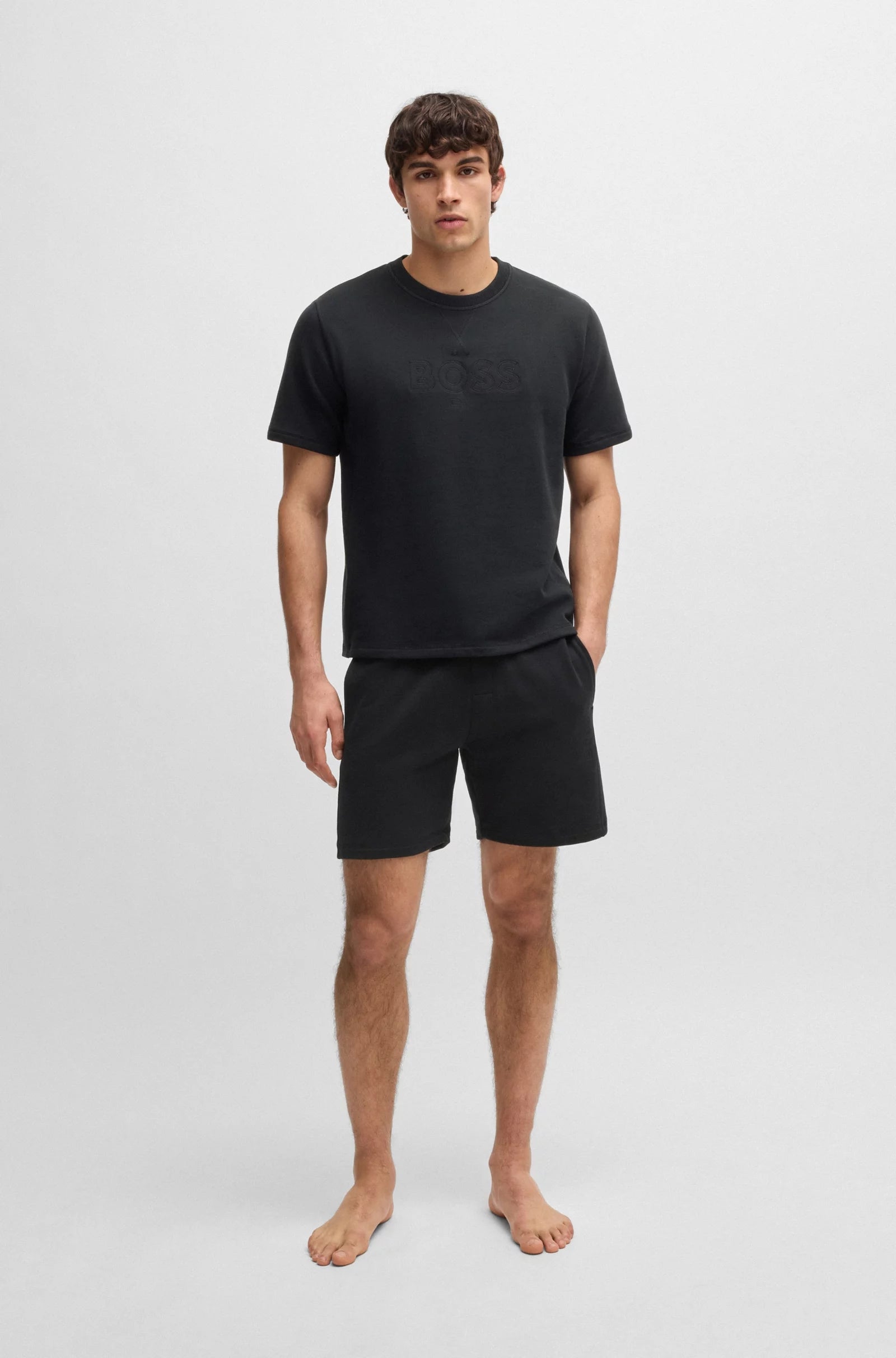 Boss T Shirt David T Shirt Black Preto_shot2