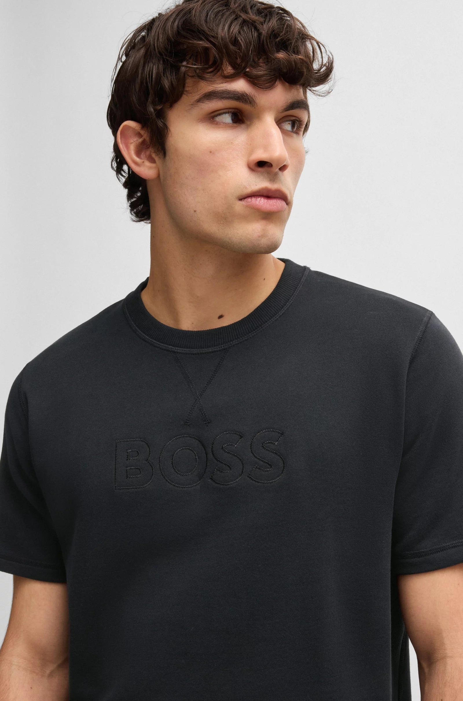 Boss T Shirt David T Shirt Black Preto_shot3