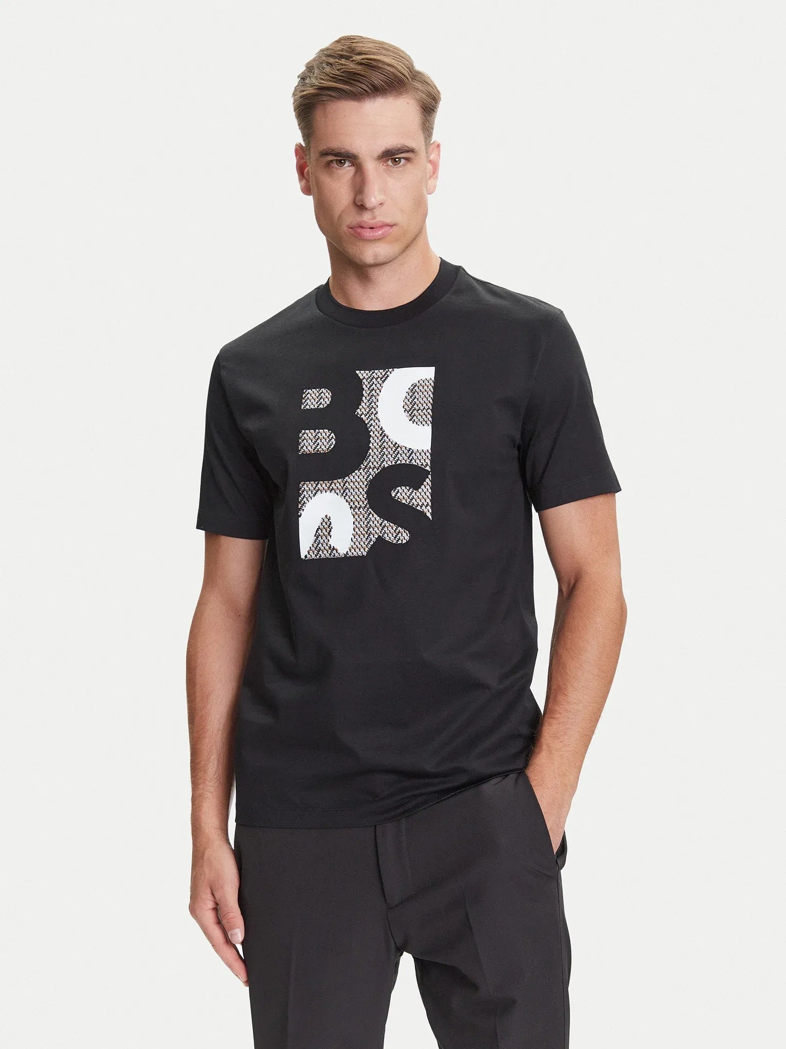 Boss T Shirt H Thompson 655 Black Preto_shot1