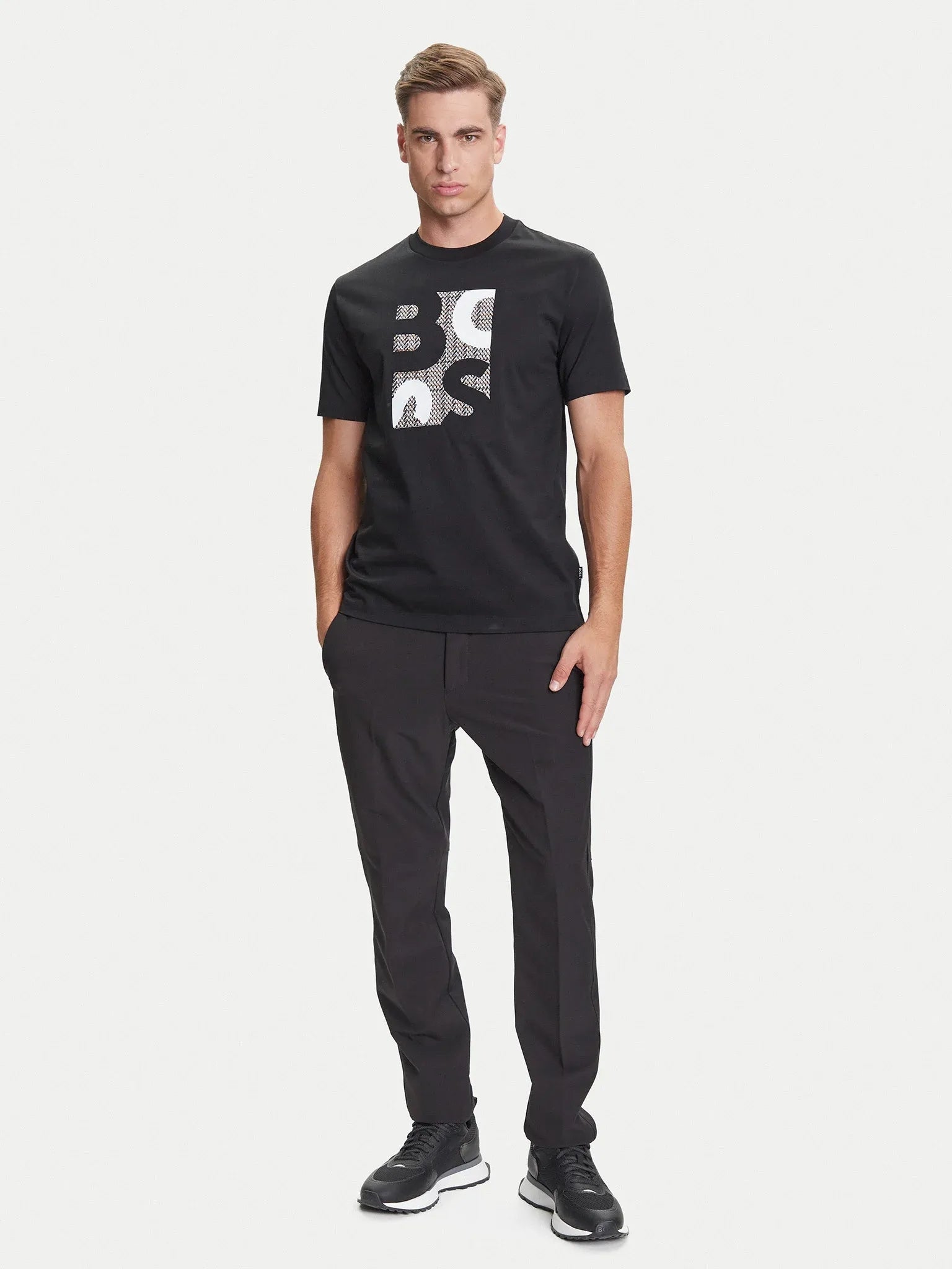 Boss T Shirt H Thompson 655 Black Preto_shot2