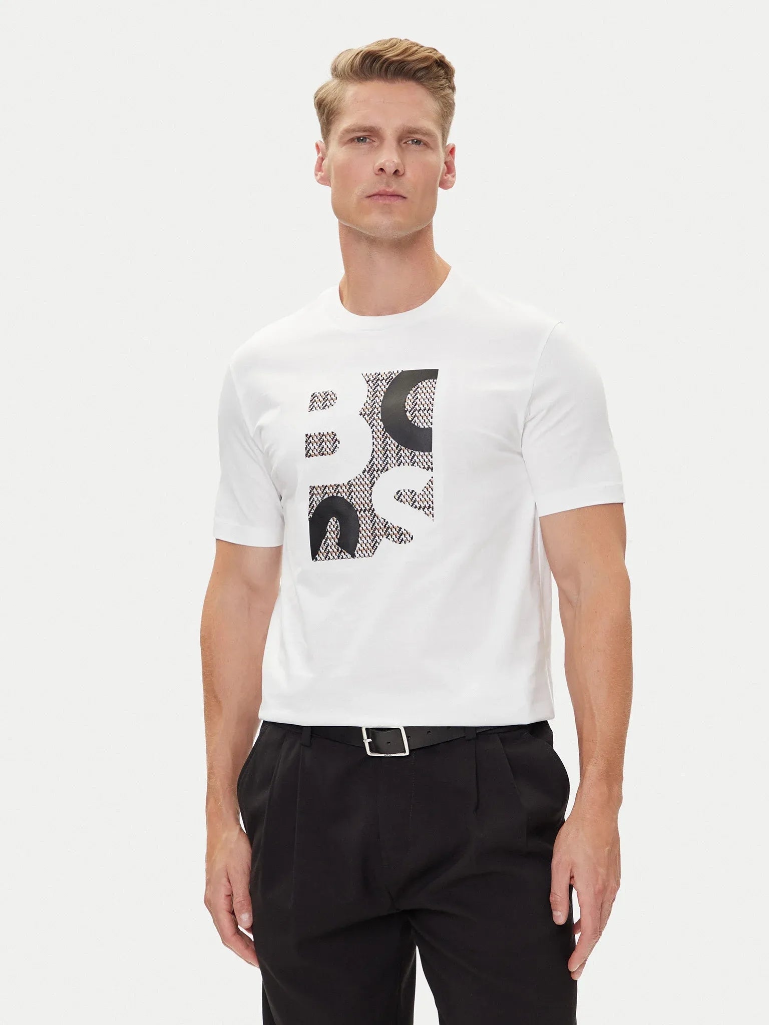 Boss T Shirt H Thompson 655 White Branco_shot1