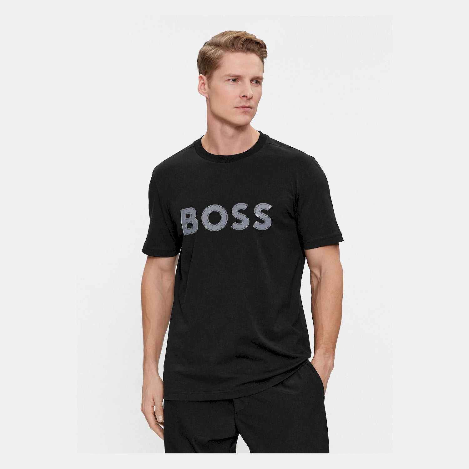 Boss T Shirt Tee 1 50506344 Black Preto_shot3