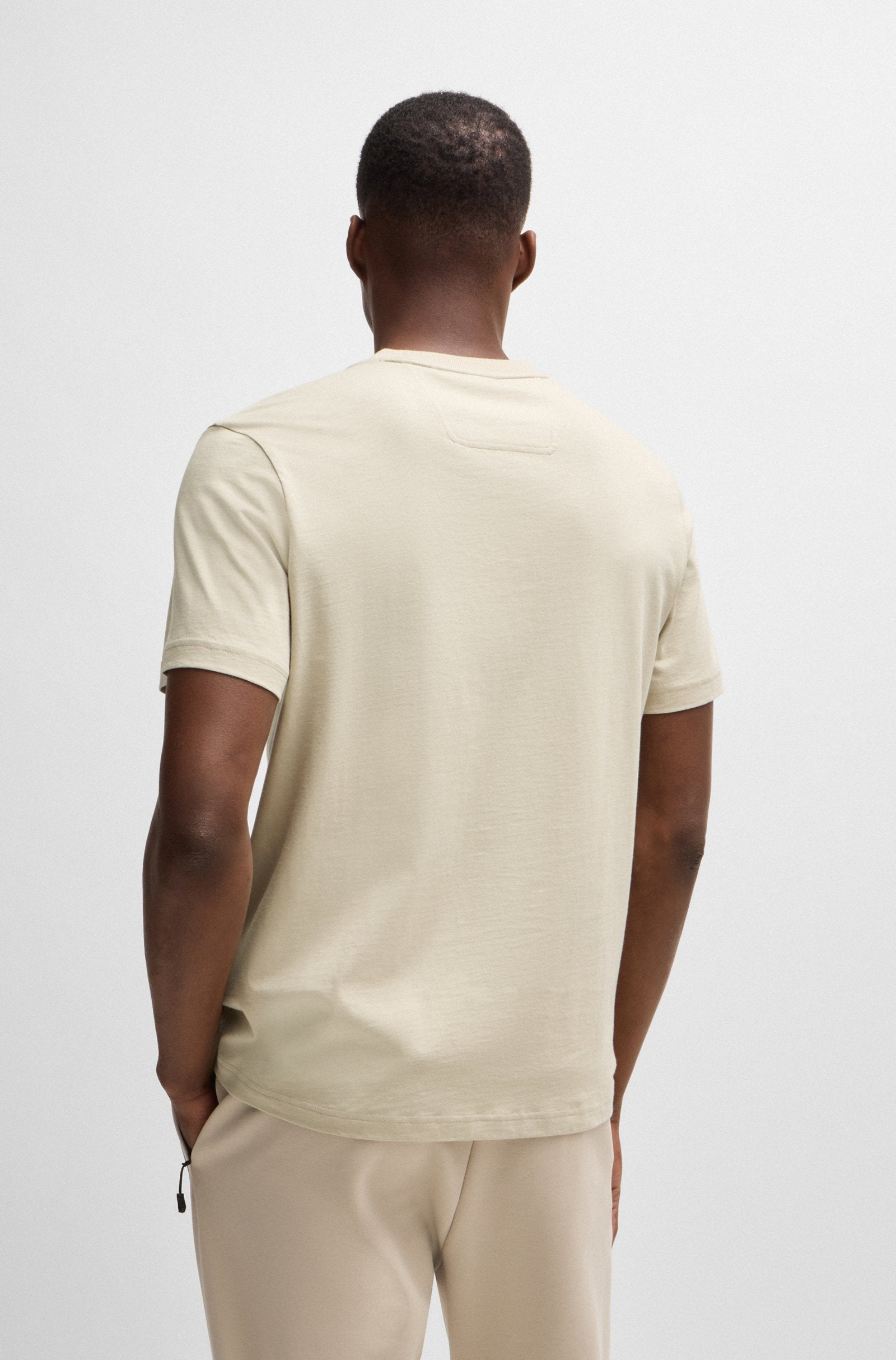 Boss T Shirt Tee 1 50525208 Beige Beige_shot5