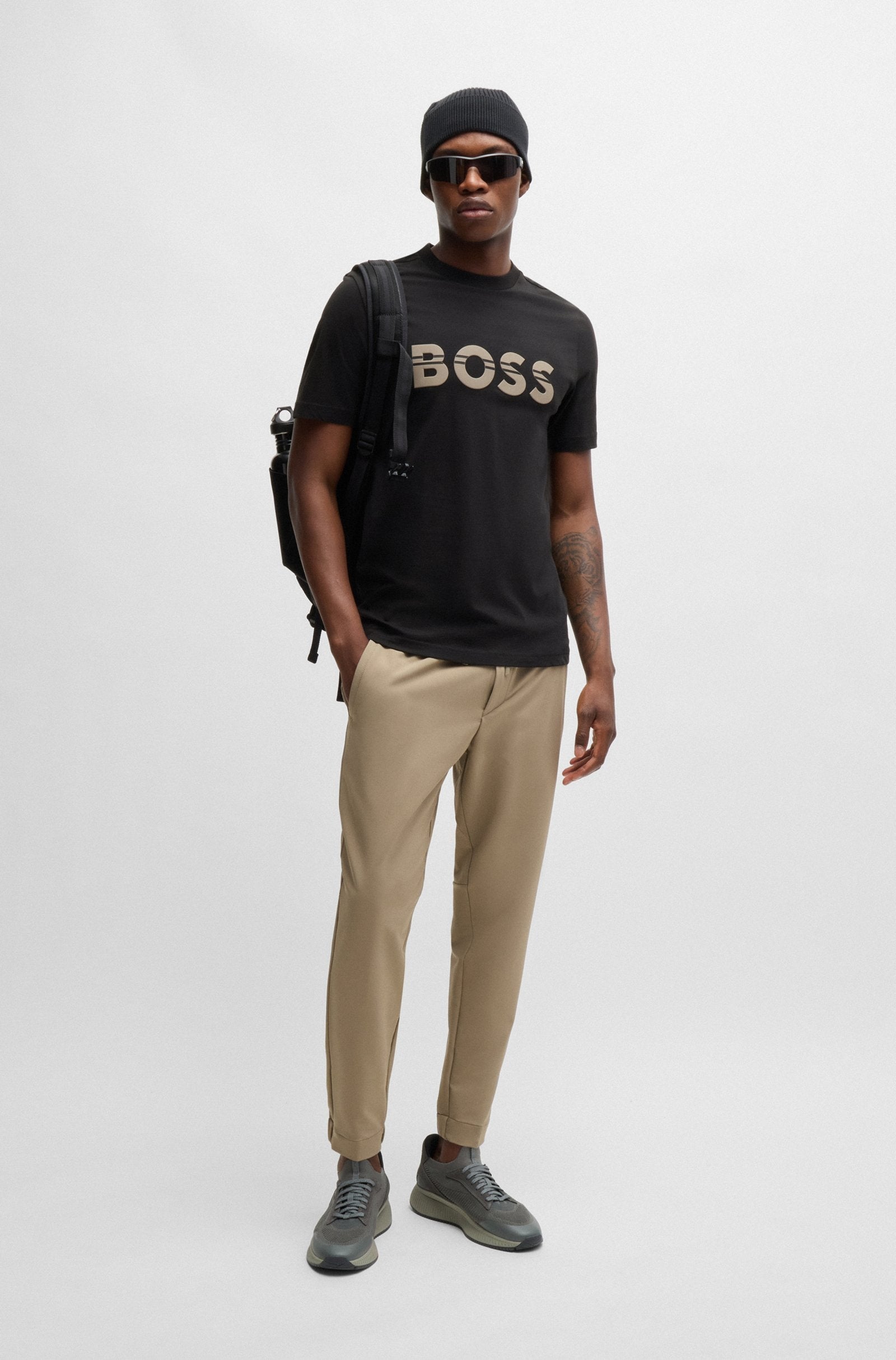 Boss T Shirt Tee 1 50525208 Black Preto_shot2