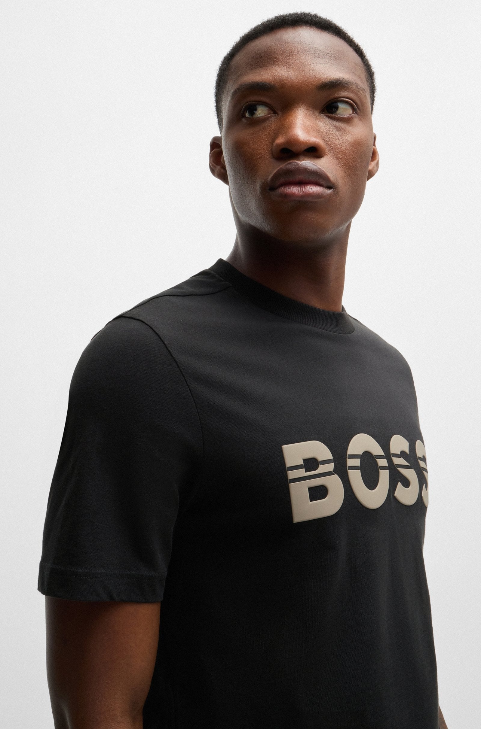 Boss T Shirt Tee 1 50525208 Black Preto_shot3