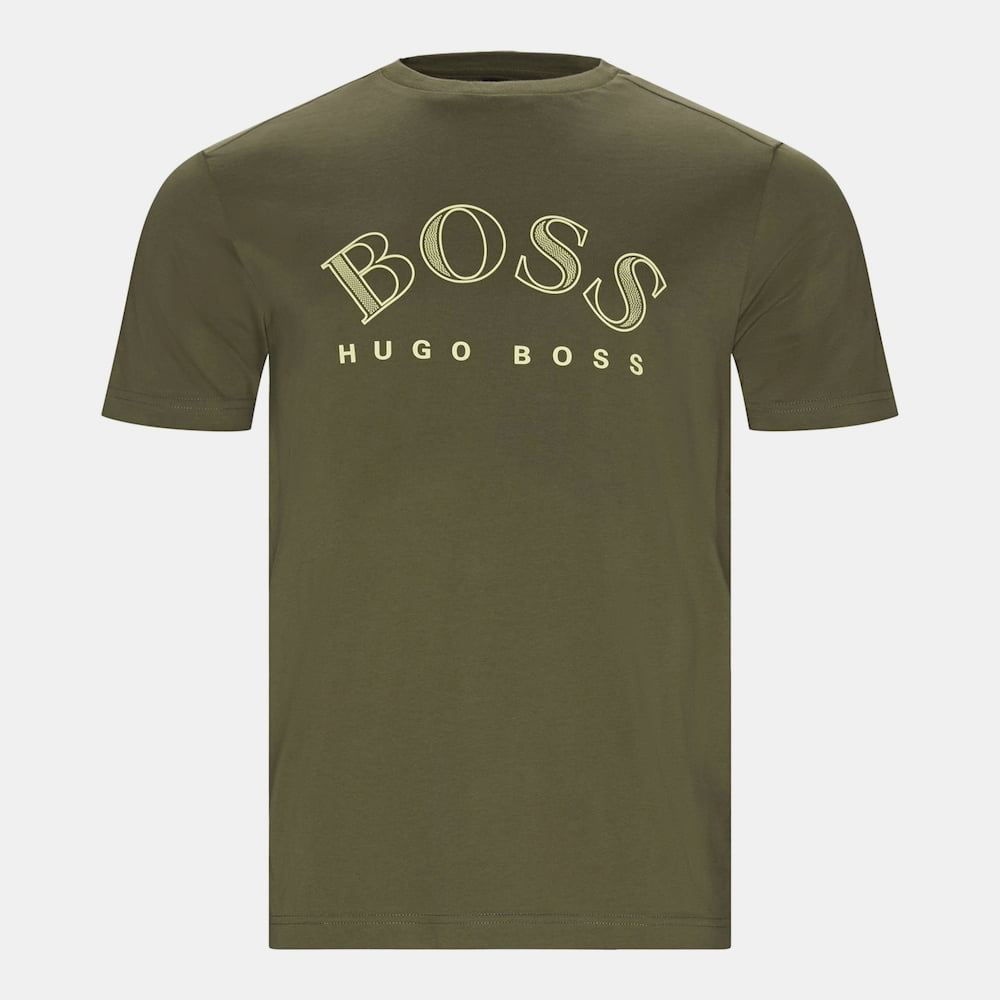 Boss T Shirt Tee 50424014 Dk.green Verde Escuro Shot2