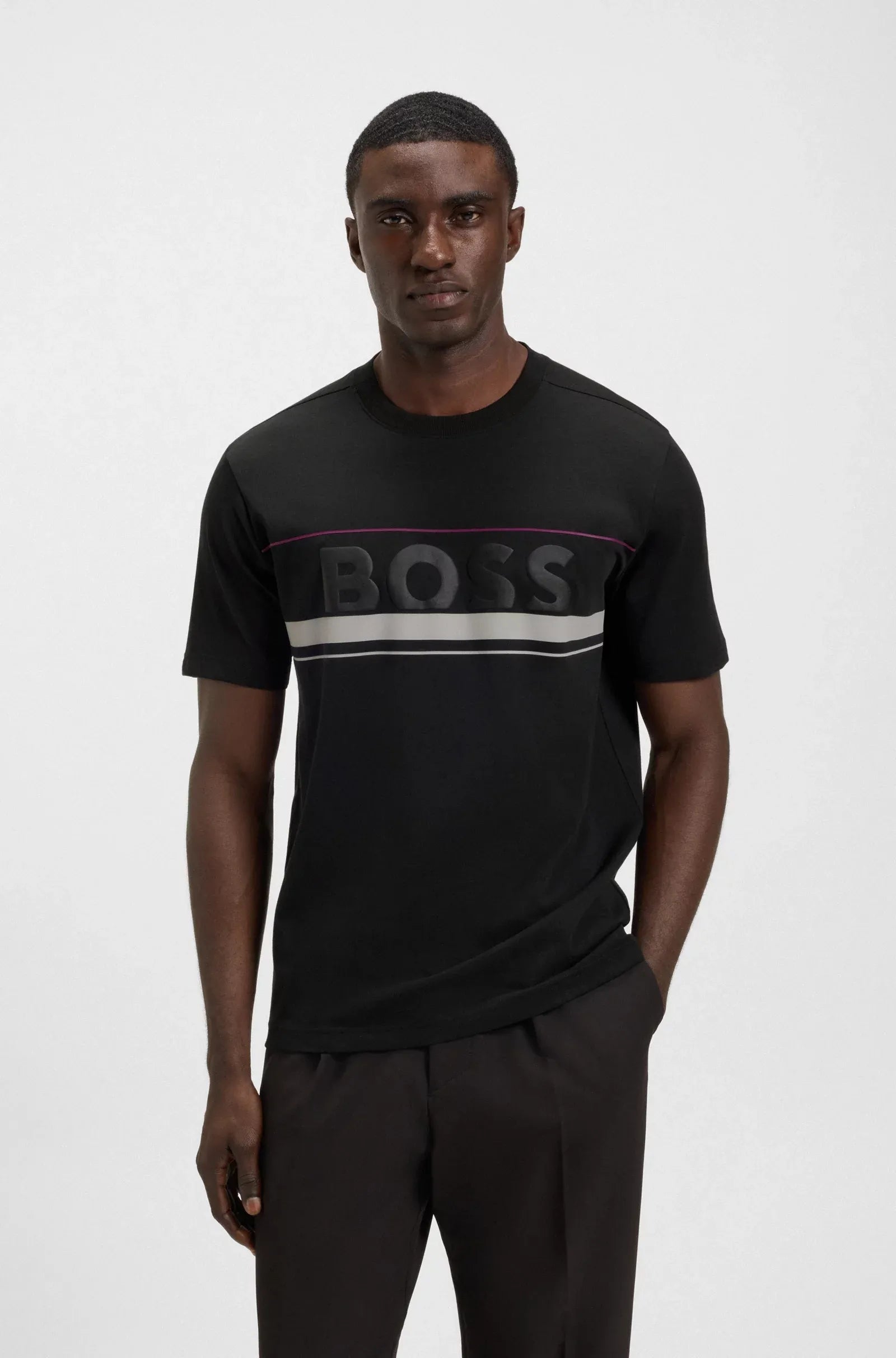 Boss T Shirt Tee Iconic Zon Black Preto_shot1