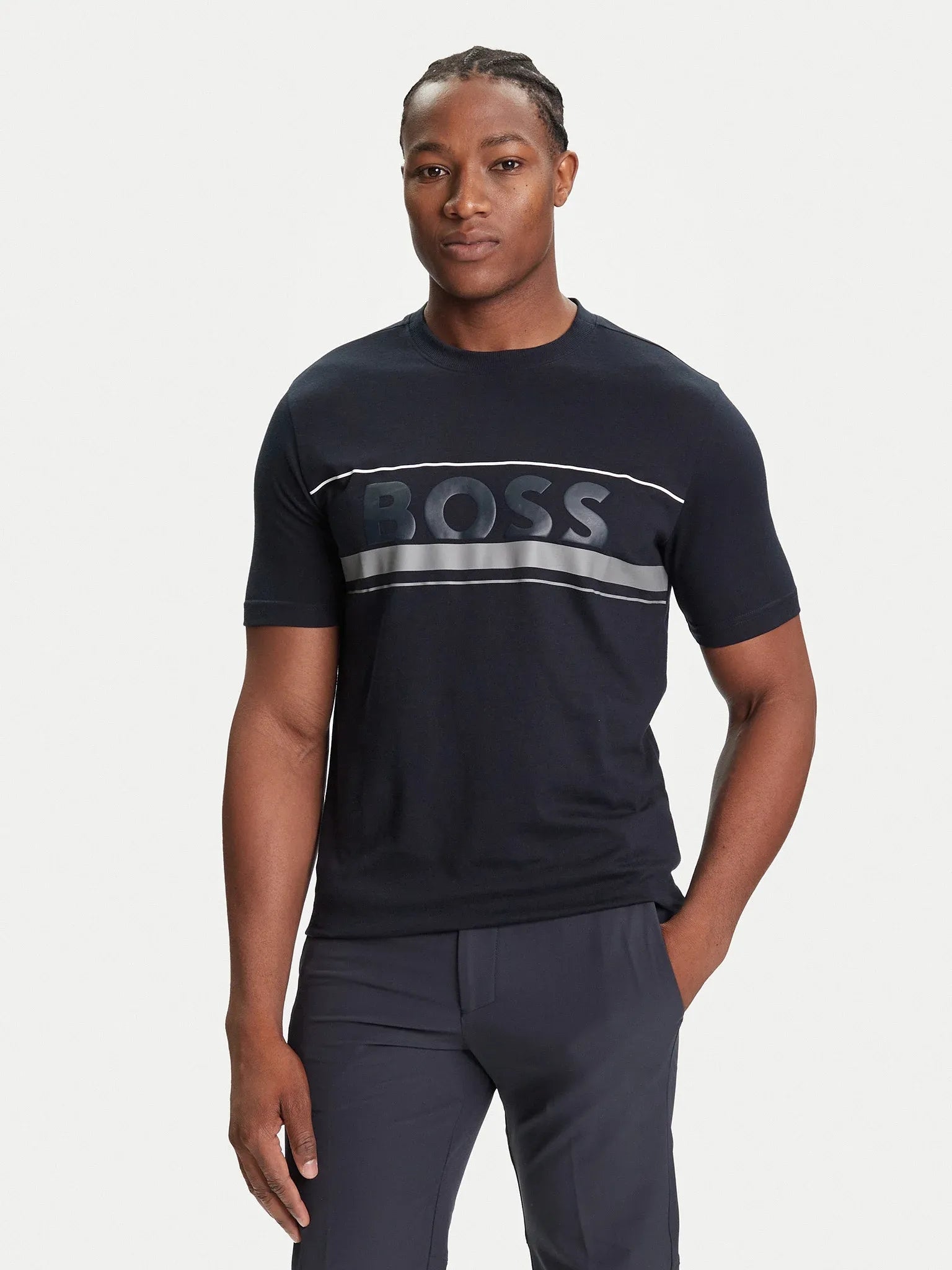 Boss T Shirt Tee Iconic Zon Dk.blue Azul Escuro_shot1