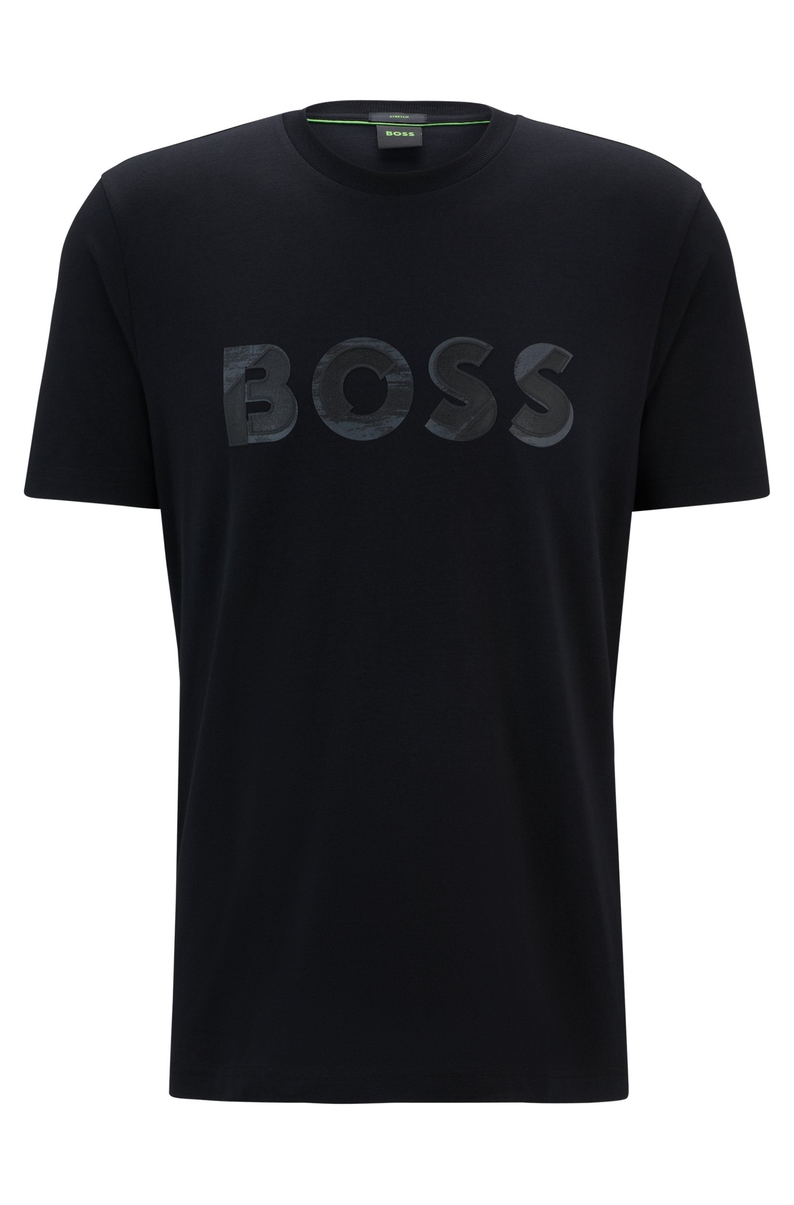 Boss T Shirt Tee Jagged 1 Black Preto_shot1