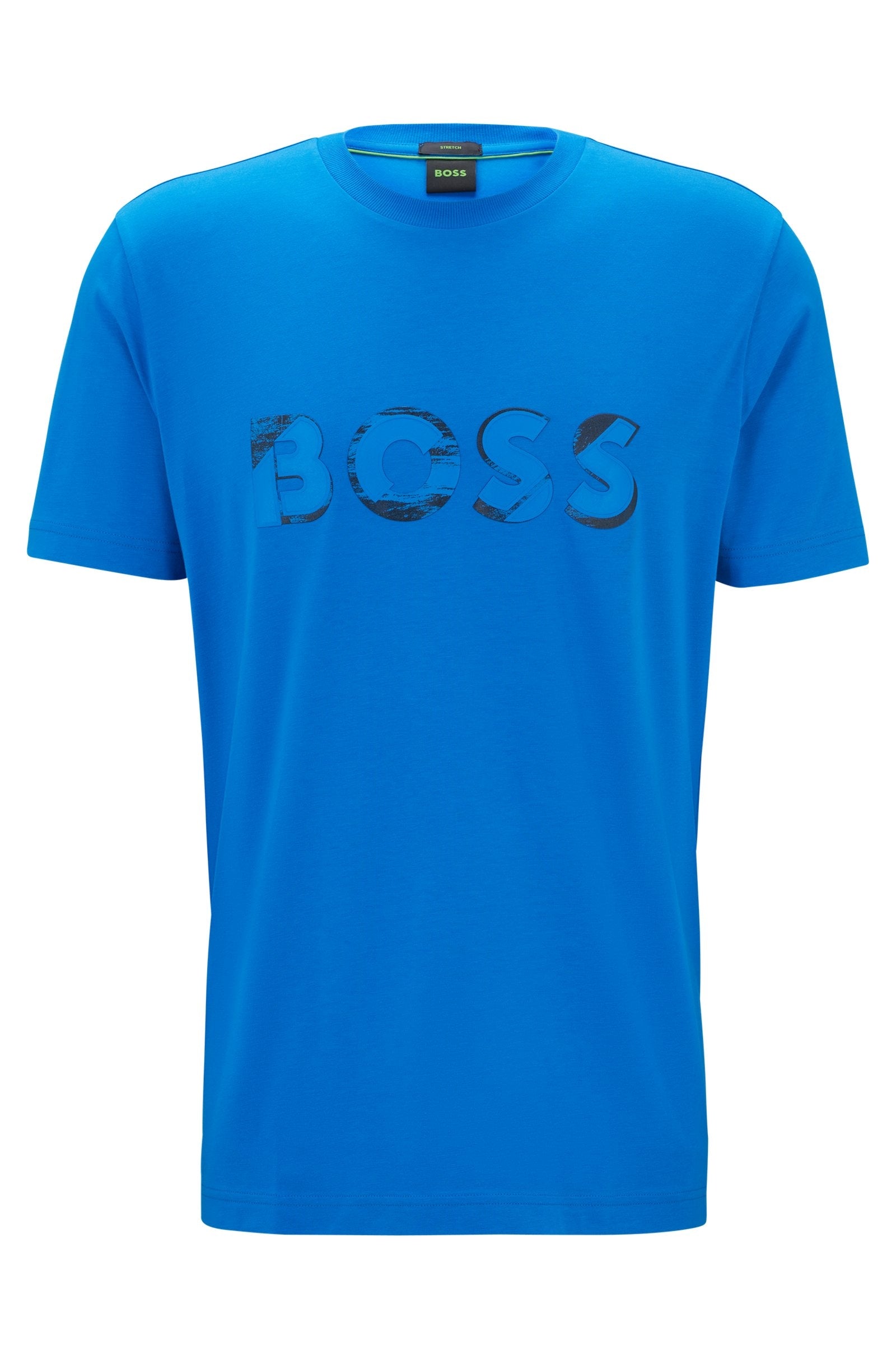 Boss T Shirt Tee Jagged 1 Blue Azul_shot1