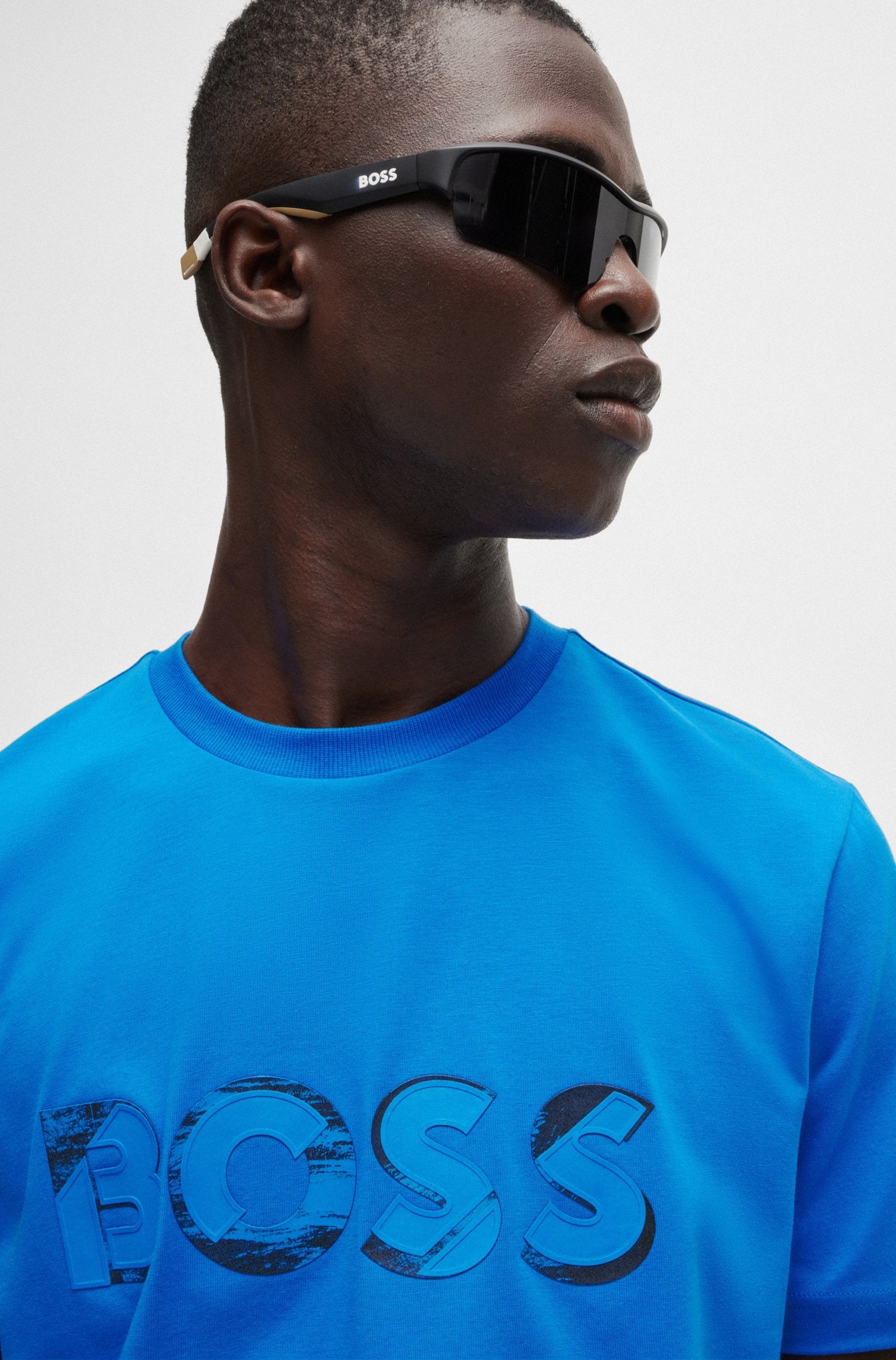 Boss T Shirt Tee Jagged 1 Blue Azul_shot2