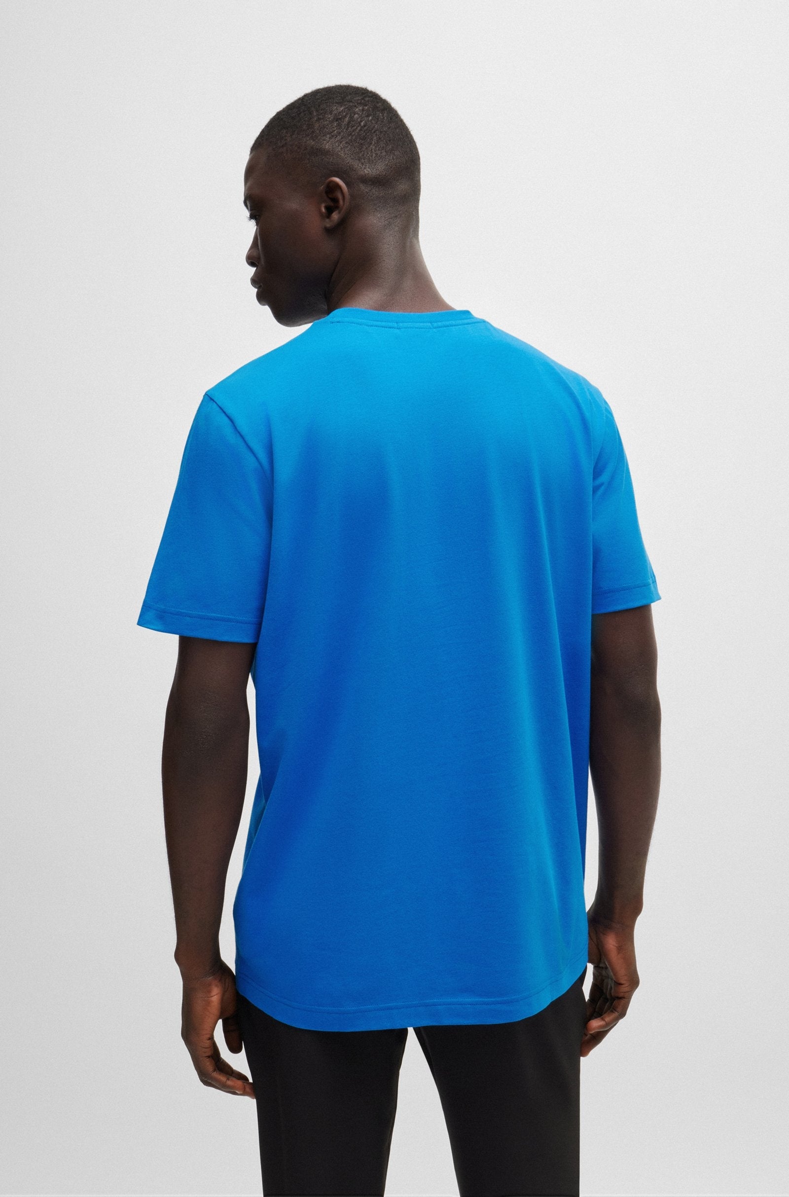 Boss T Shirt Tee Jagged 1 Blue Azul_shot4